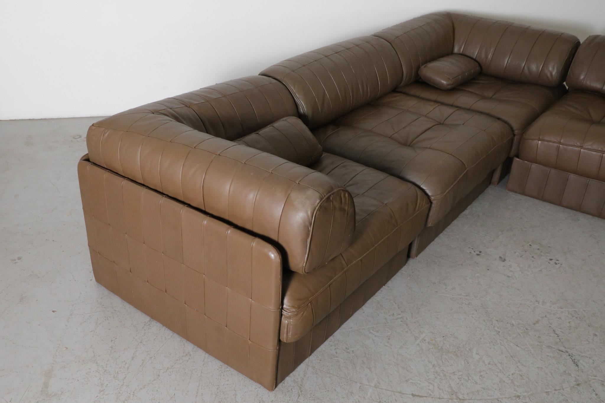 De Sede 'DS88' Modular Sofa in Brown Leather, Switzerland 1970s 11