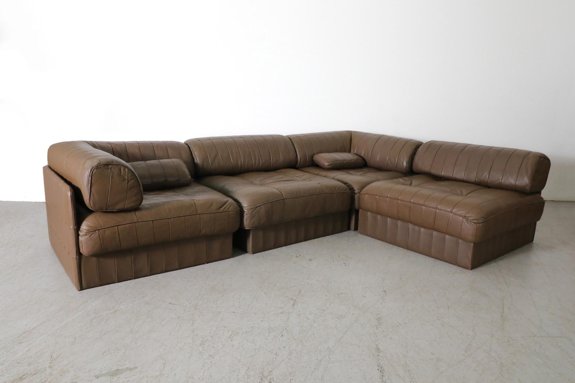 De Sede 'DS88' Modulares Sofa in braunem Leder, Schweiz 1970er (Ende des 20. Jahrhunderts) im Angebot