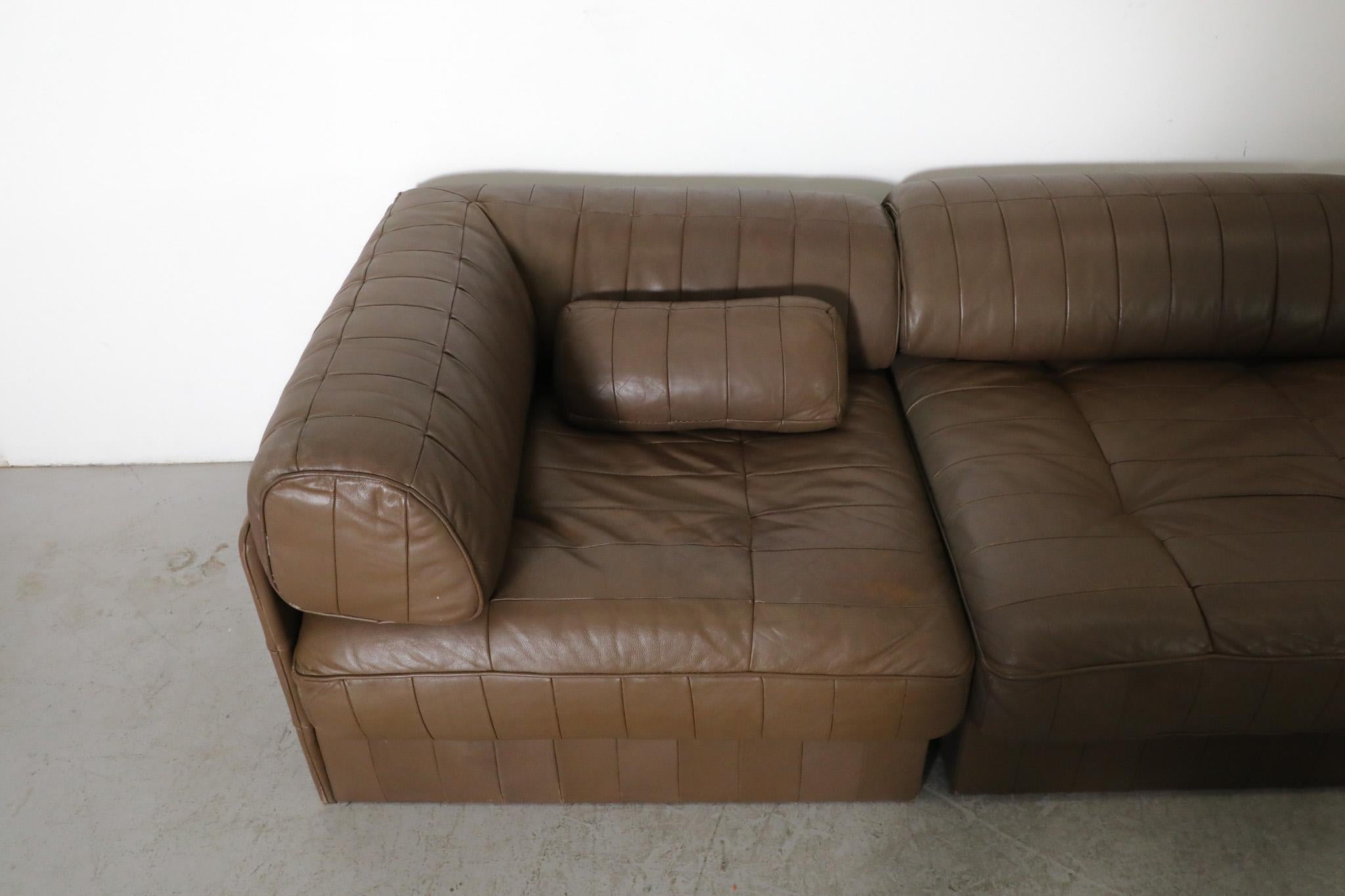 De Sede 'DS88' Modular Sofa in Brown Leather, Switzerland 1970s 1
