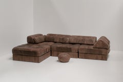 De Sede DS88 Modulares Sofa aus braunem Patchwork-Leder, 1970er Jahre