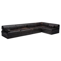 De Sede DS 88 Modular Sofa in Dark Brown Patinated Leather