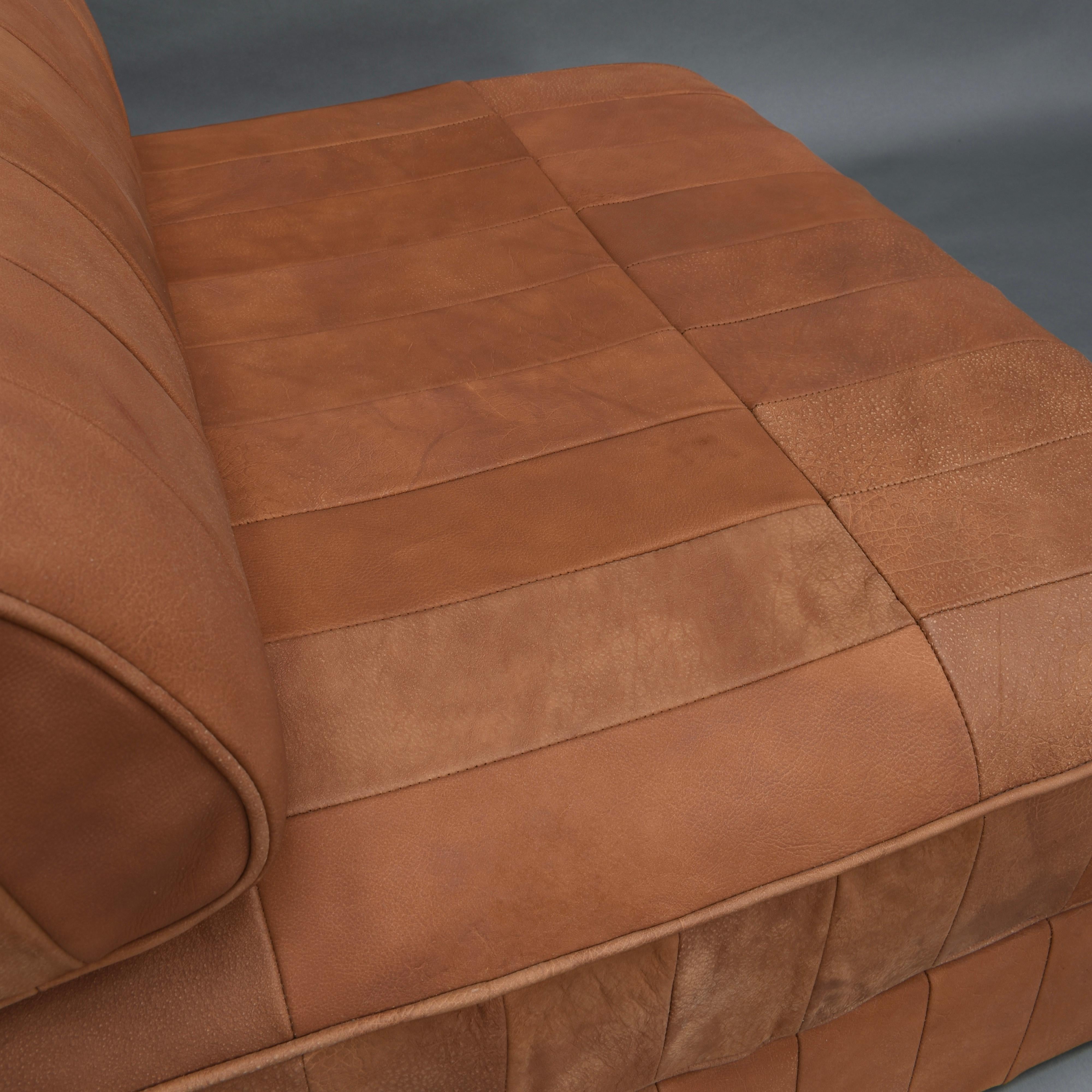 De Sede DS88 Patchwork Lounge Chair in New Tan Leather, Switzerland 4