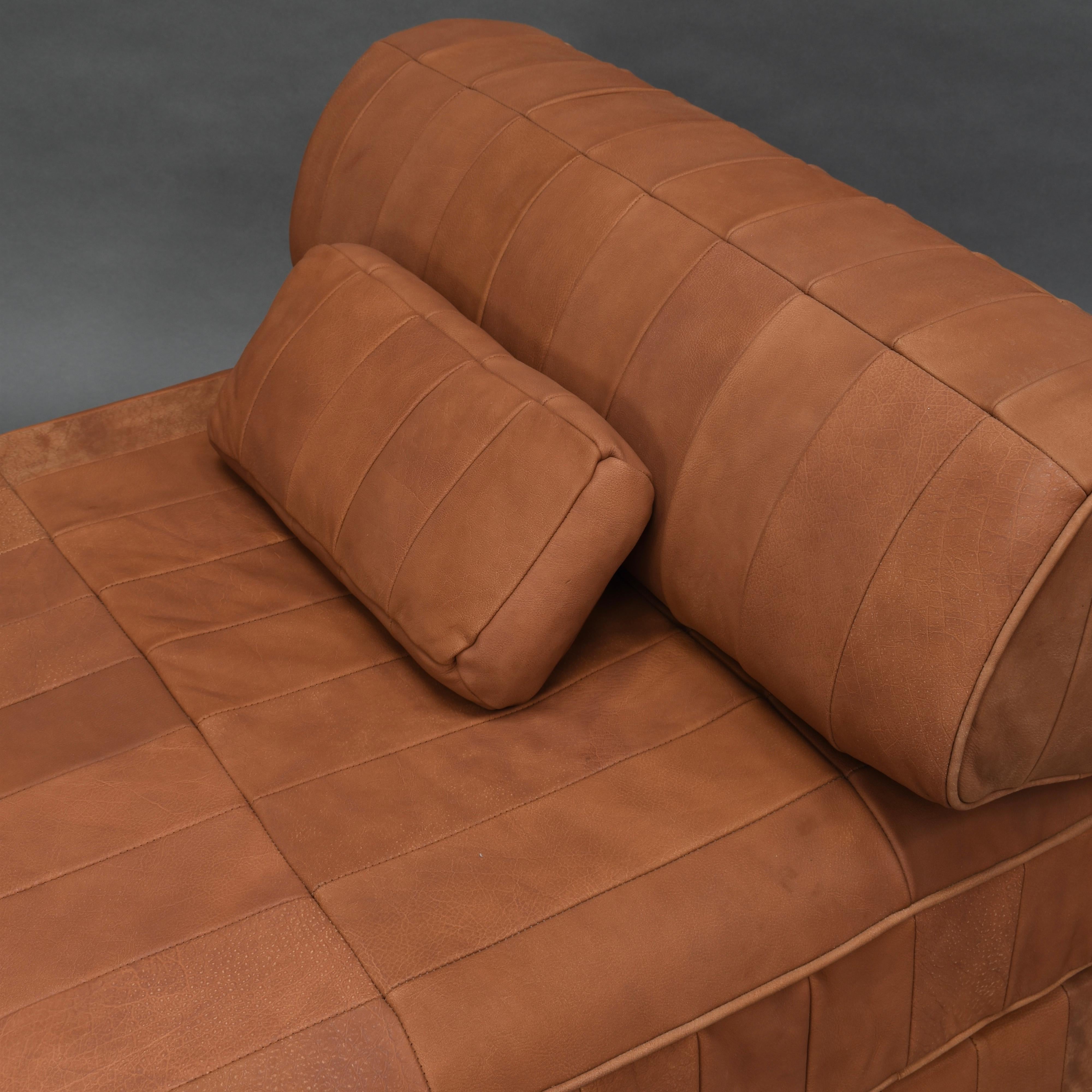 De Sede DS88 Patchwork Lounge Chair in New Tan Leather, Switzerland 3