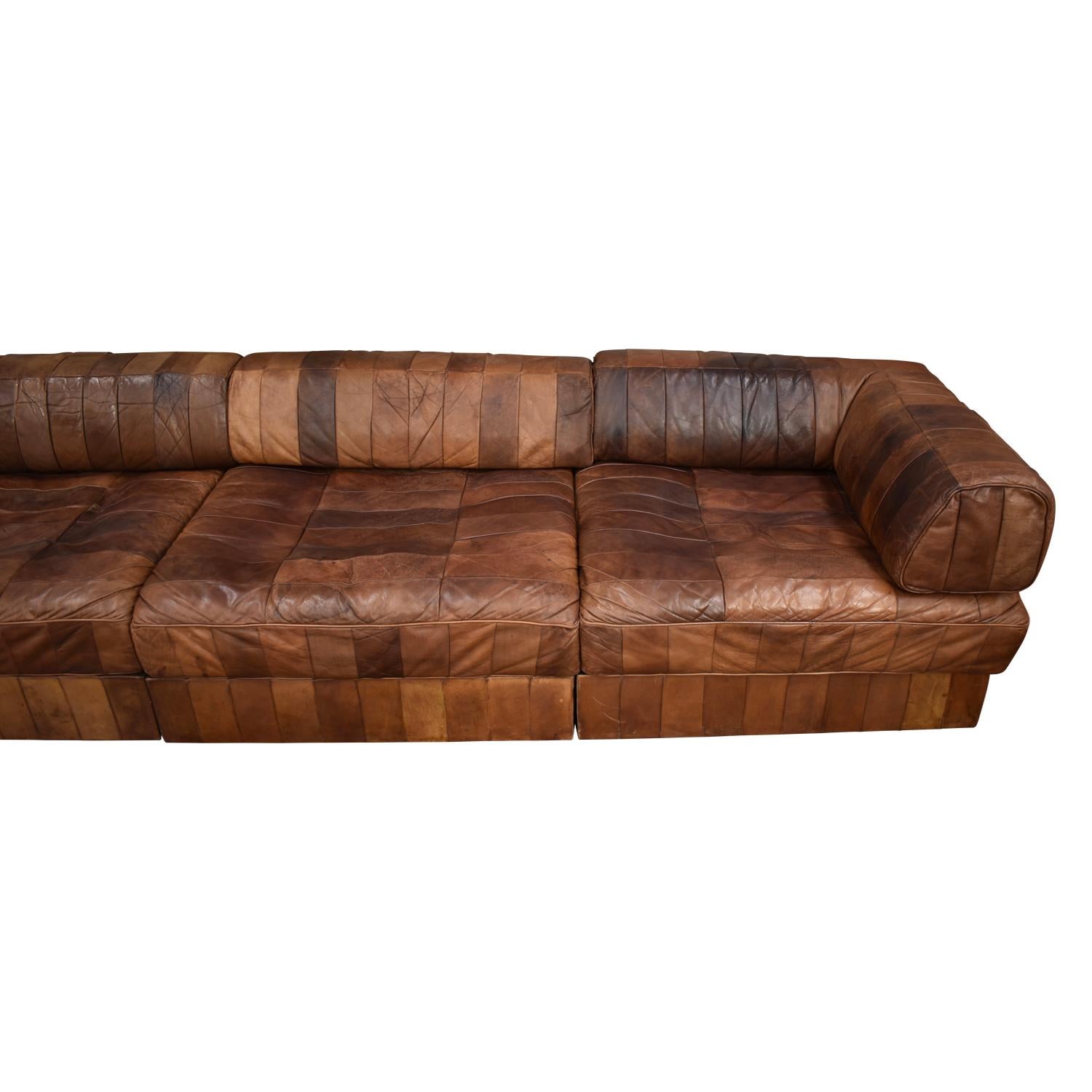 De Sede DS88 Sectional Patchwork Sofa in Tan Leather, Switzerland 7