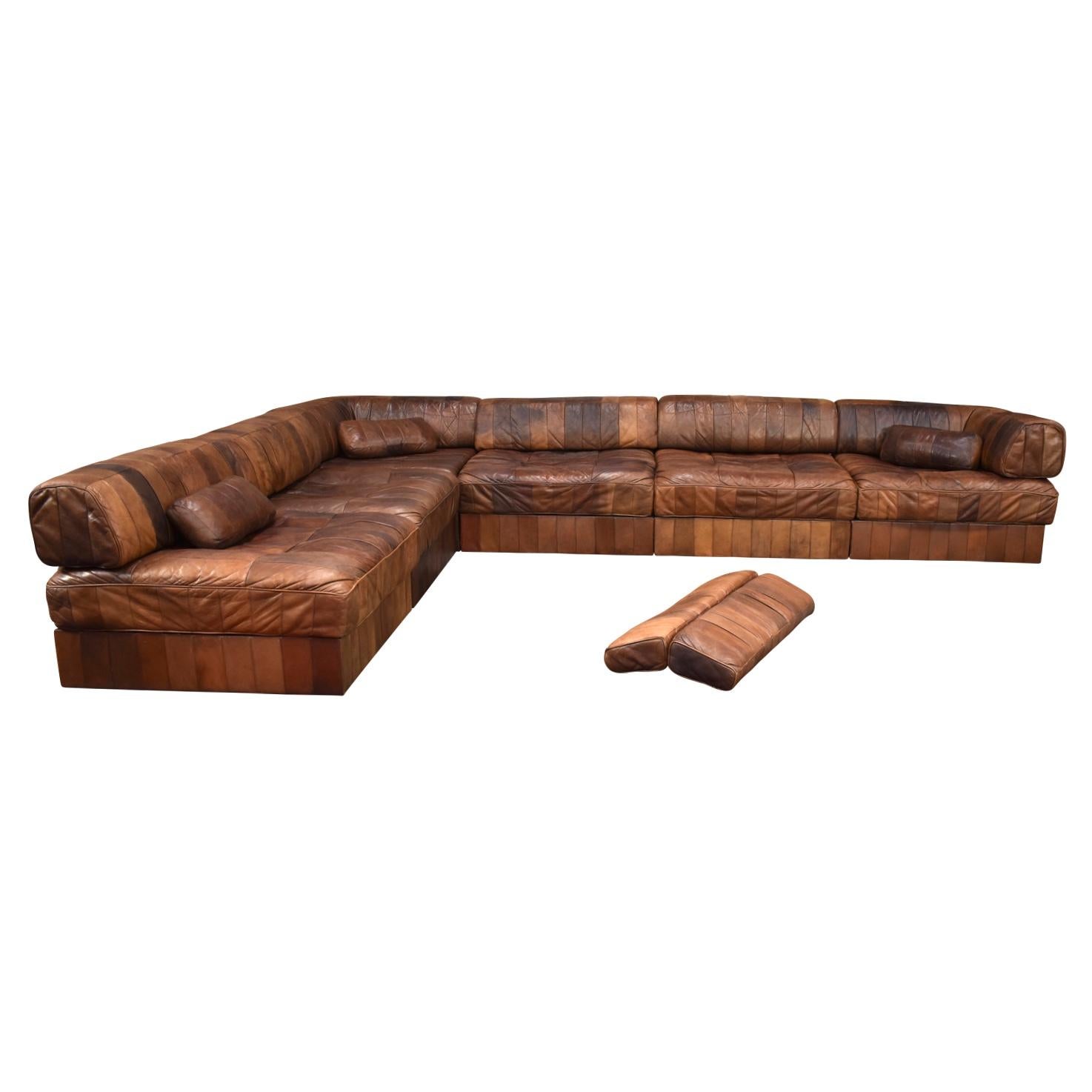 tan leather sectional