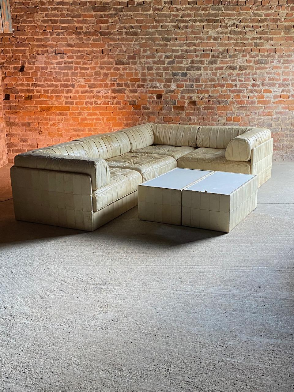 De Sede Model DS88 sectional sofa cream leather, 1970

De Sede Model DS88 cream patchwork leather sectional sofa Switzerland circa 1970, This sublime four sectional sofa is made by quality manufacturer De Sede in Switzerland, known for their