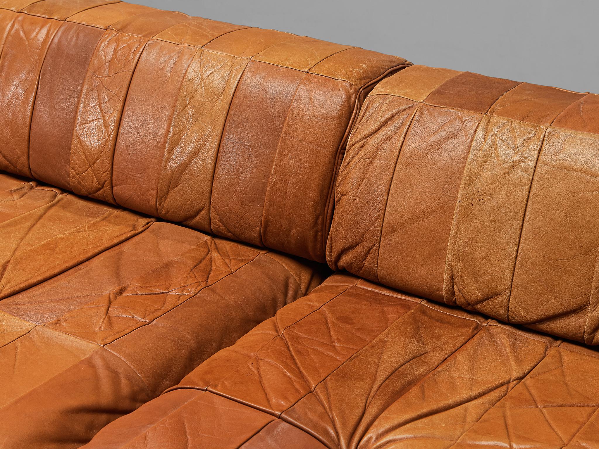 Late 20th Century De Sede 'DS88' Sectional Sofa in Cognac Leather 