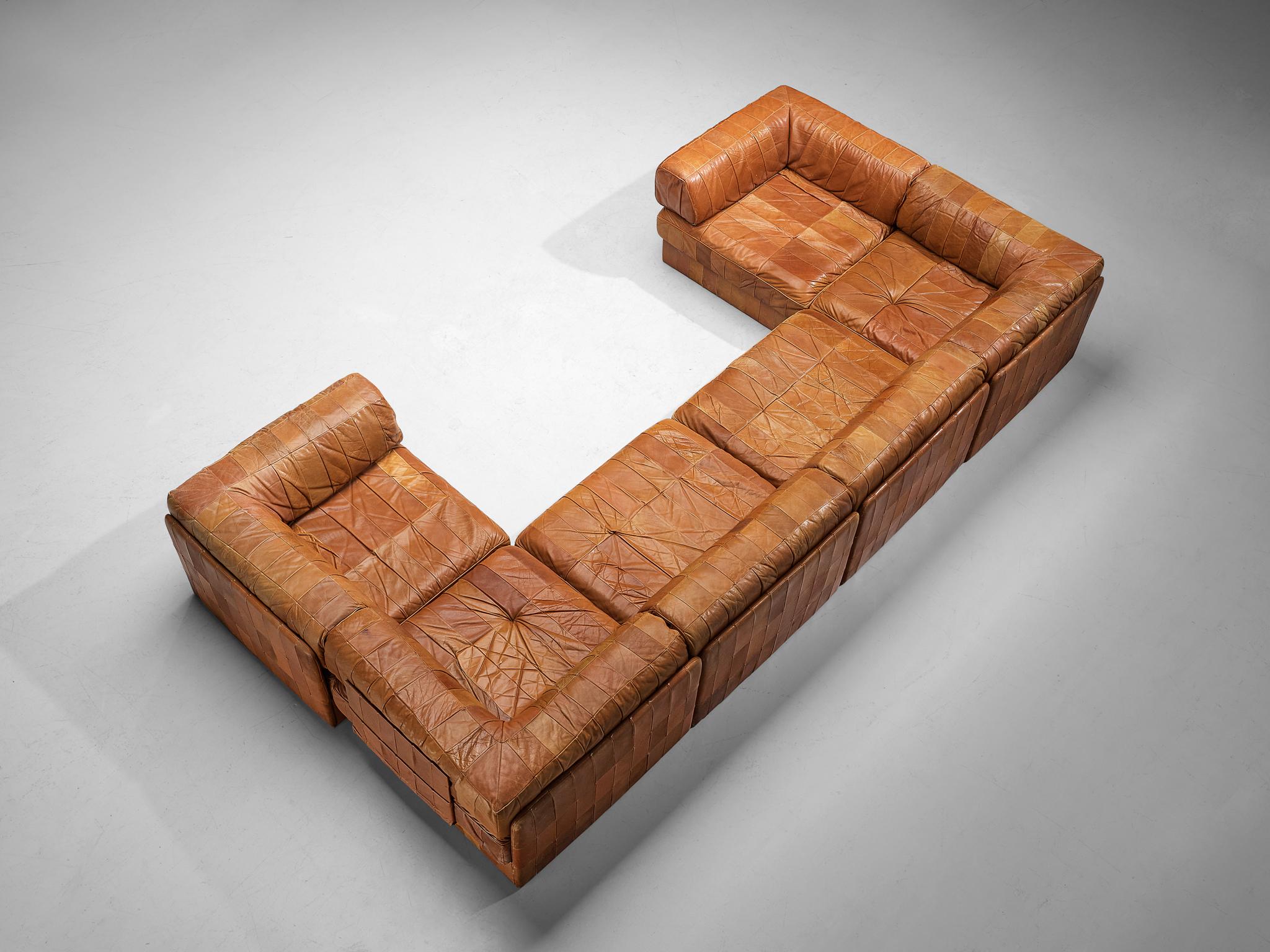 De Sede 'DS88' Sectional Sofa in Cognac Leather  1