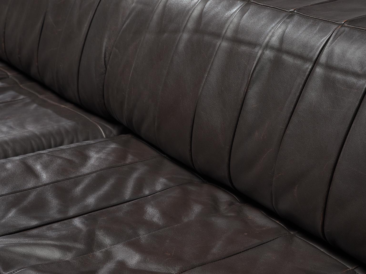 De Sede 'DS88' Sectional Sofa in Dark Brown Leather 6