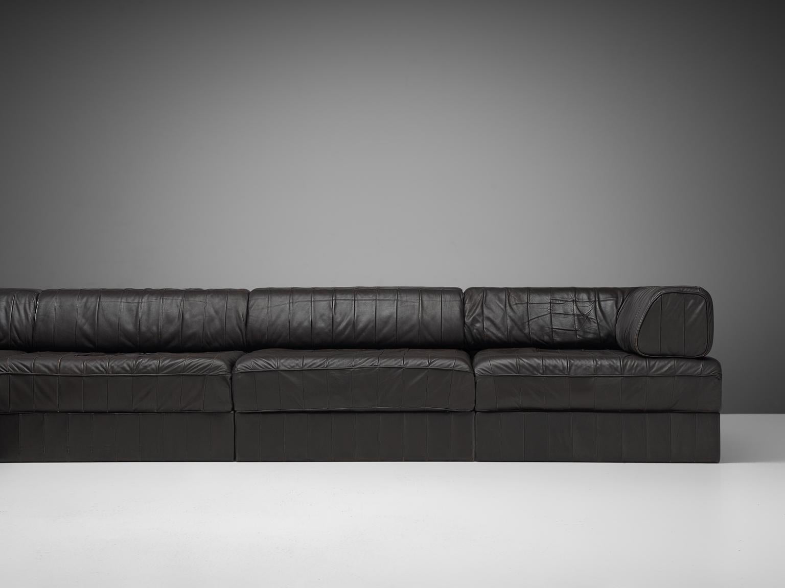 De Sede 'DS88' Sectional Sofa in Dark Brown Leather 1