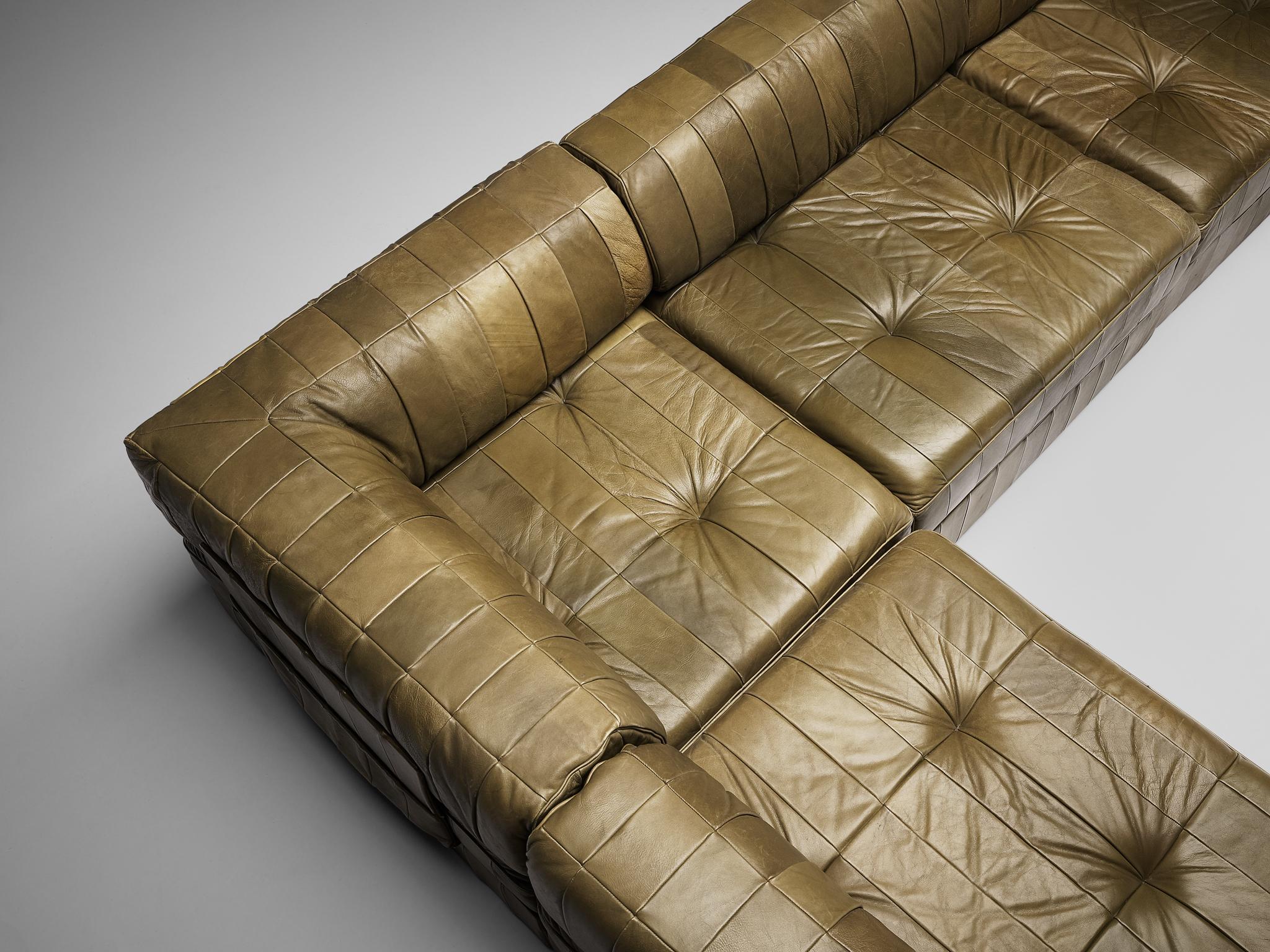 De Sede ''DS88'' Modulsofas aus grünem Leder 4