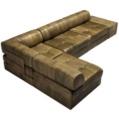 De Sede 'DS88' Sectional Sofa in Green Leather