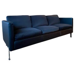 De Sede exklusives schwarzes und graues Sofa aus Leder und Stoff