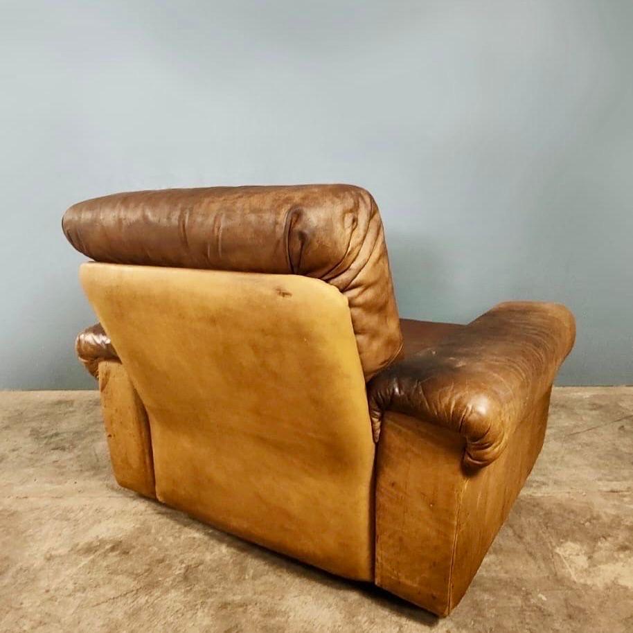 De Sede Exklusiv DS66 Braunes Leder Tan Dreisitzer-Sofa und passender Sessel im Angebot 4