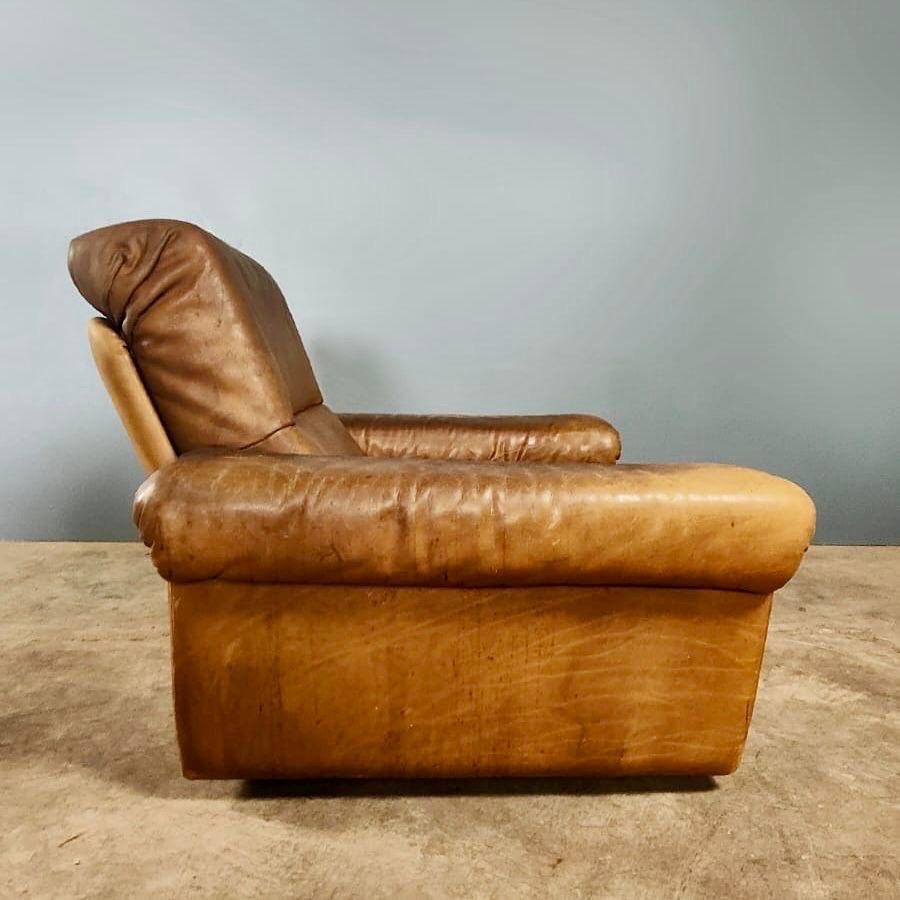 De Sede Exclusive DS66 Canapé trois places en cuir Brown Tan et fauteuil assorti en vente 2