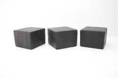 De Sede Footstools Cubes Leather Stool Ottoman Switzerland, 1970s