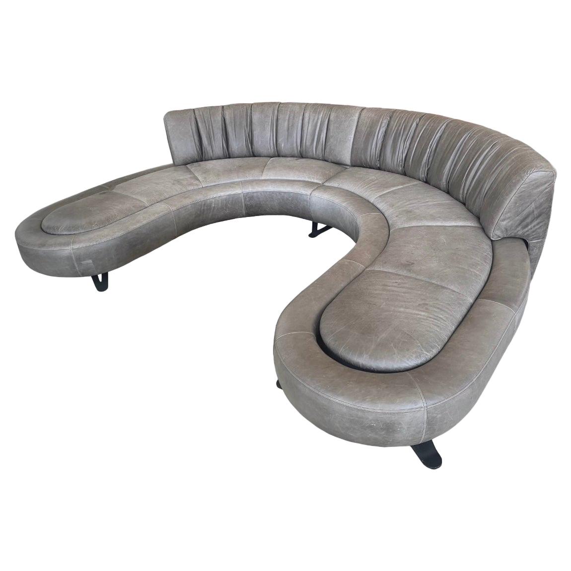 De Sede, Grey Leather Landscaped Sofa, Model DS-1064 by Hugo De Ruiter, 2008