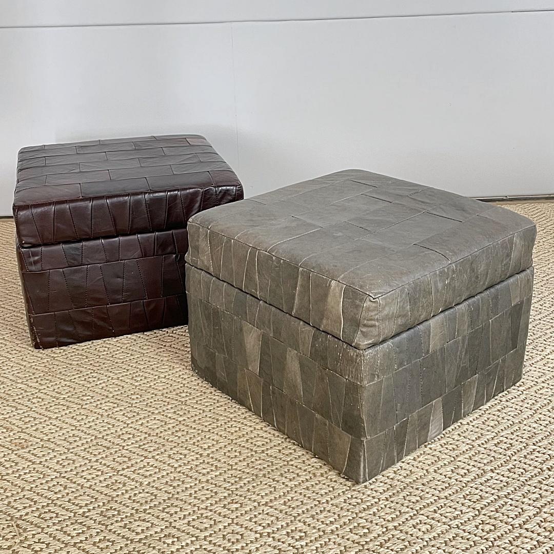 Unique and decorative handmade De Sede storage pouf. The pouf is in very good condition with lovely patina, high seating comfort.

Detailed condition: Very good, this vintage item has no defects, but it may show slight traces of use.

       
