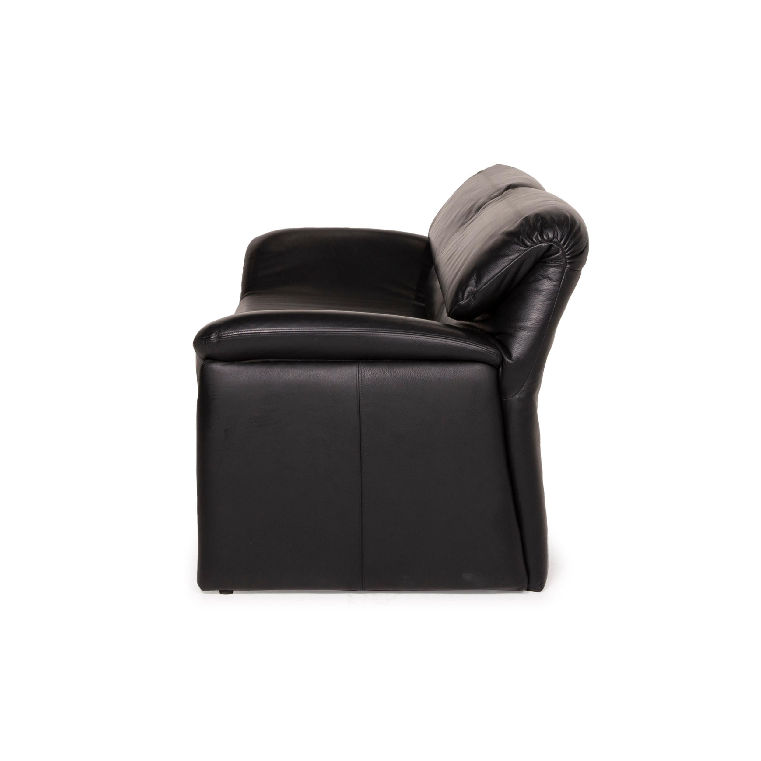 De Sede Hans Kaufeld Leather Sofa Black Two-Seater Function 5