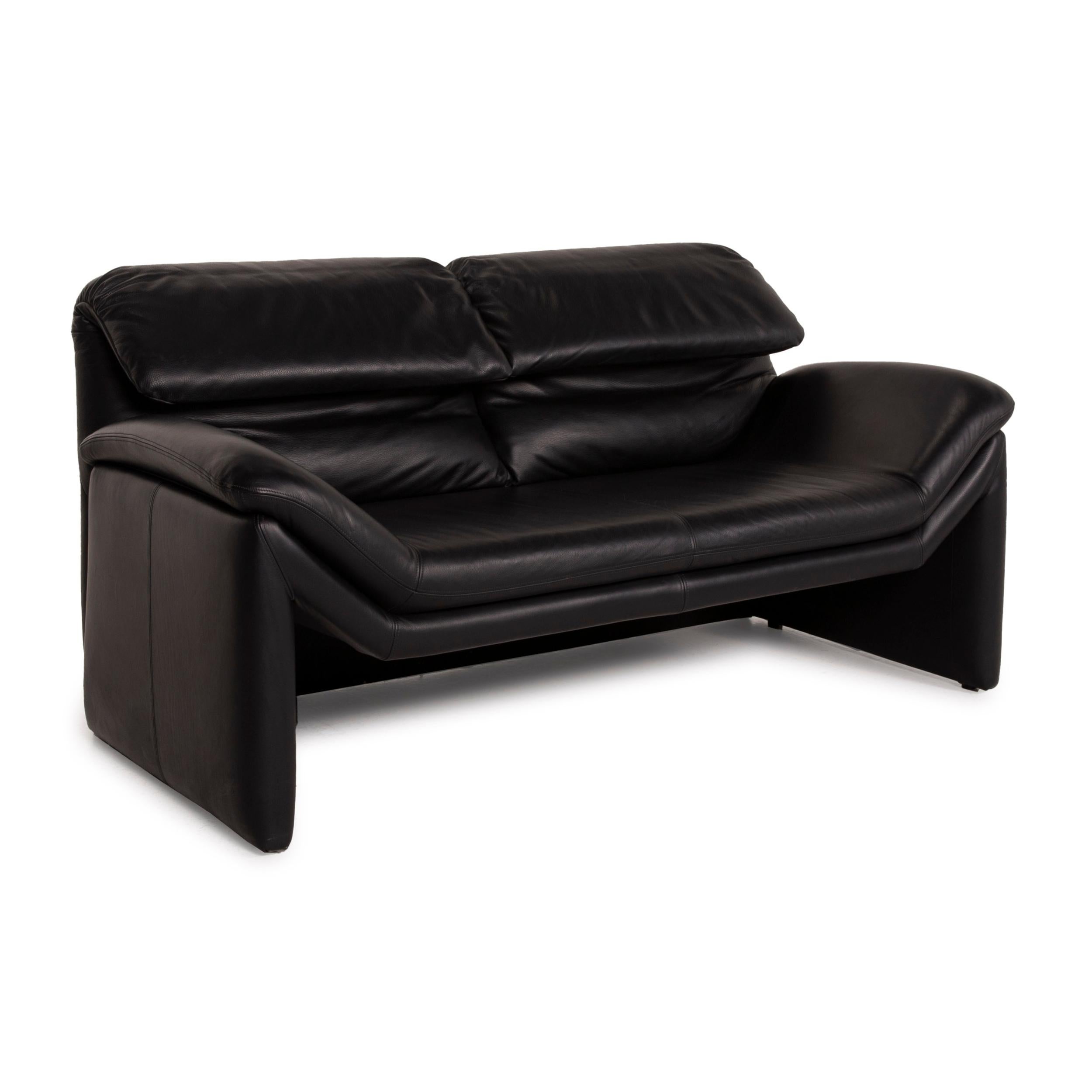 De Sede Hans Kaufeld Leather Sofa Black Two-Seater Function 1