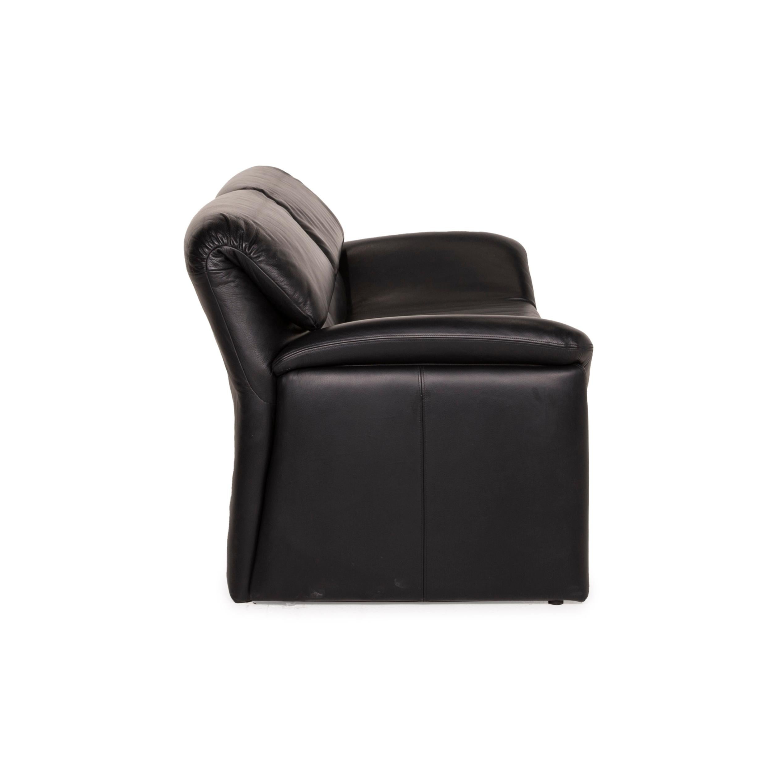 De Sede Hans Kaufeld Leather Sofa Black Two-Seater Function 3