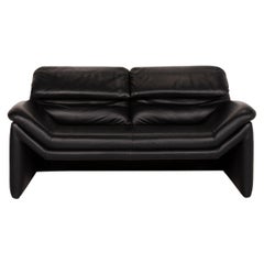 De Sede Hans Kaufeld Leather Sofa Black Two-Seater Function