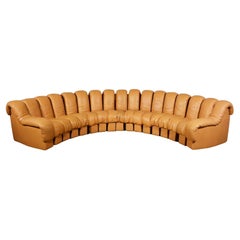 Vintage De Sede Iconic "Non Stop Sofa" in Full Grain Leather 1970s