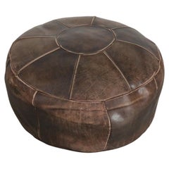 De Sede Inspired Mid-Century Leather Patchwork Ottoman