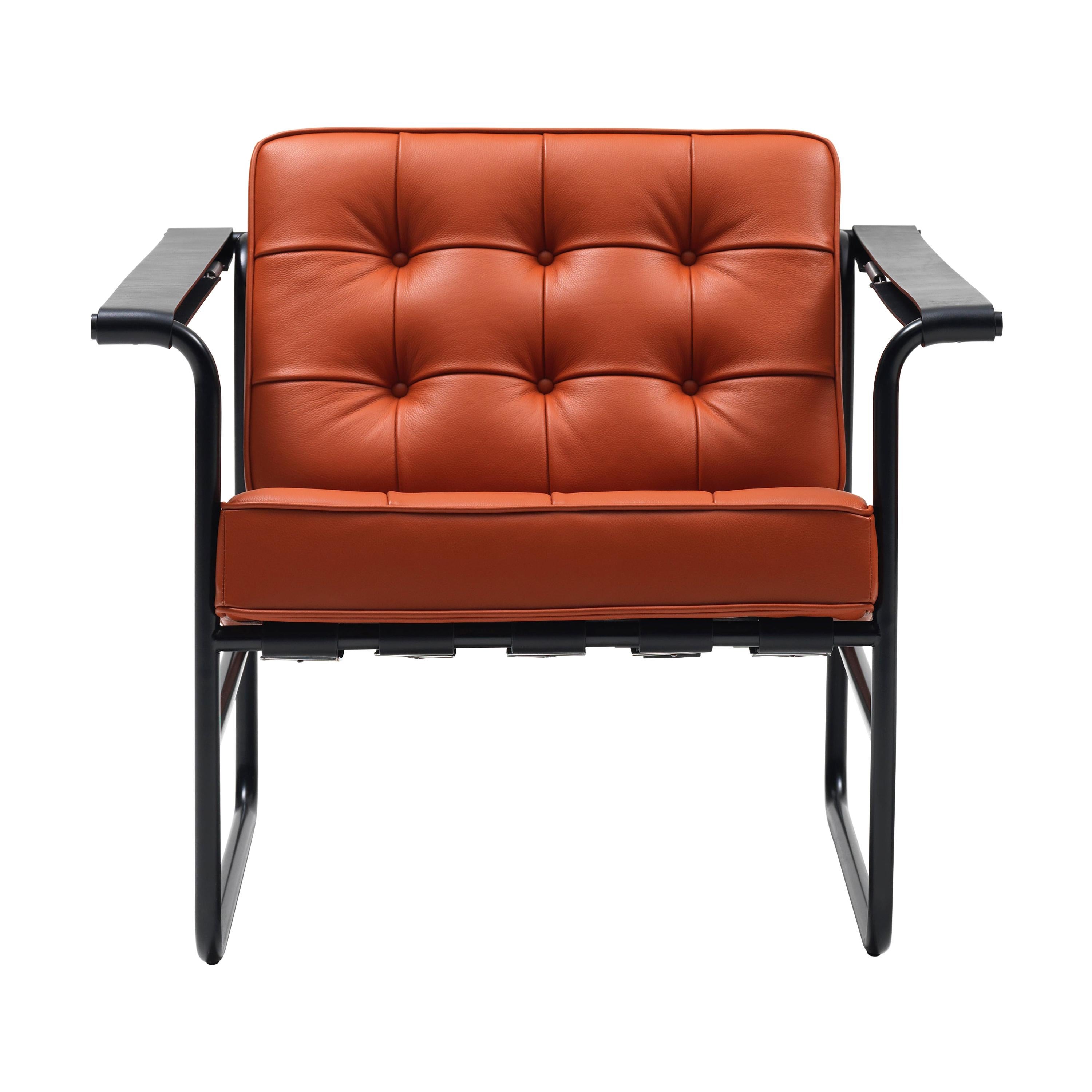 For Sale: Orange (Maine) De Sede International Steel Tube Armchair by Hans Eichenberger