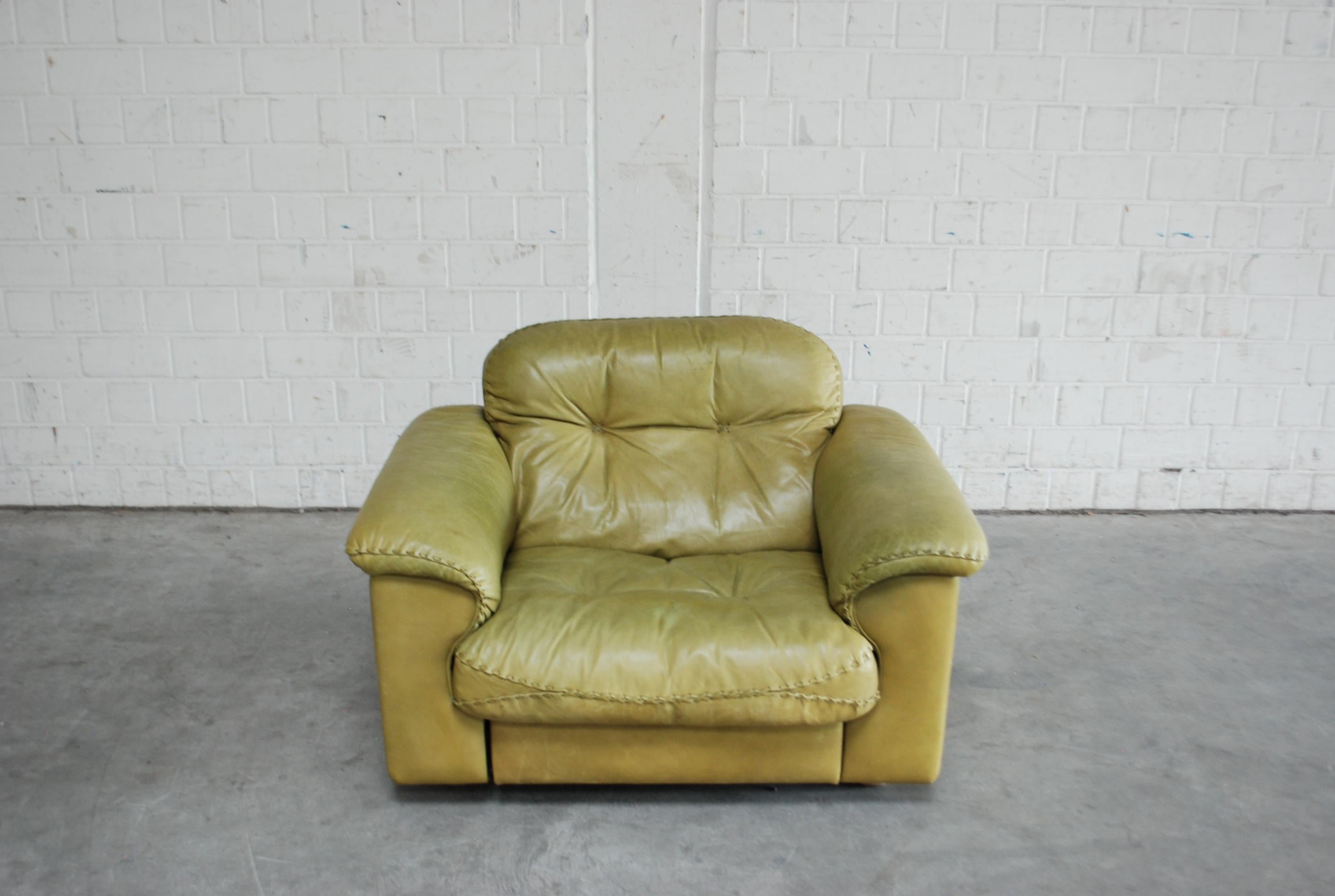 olive green leather chair
