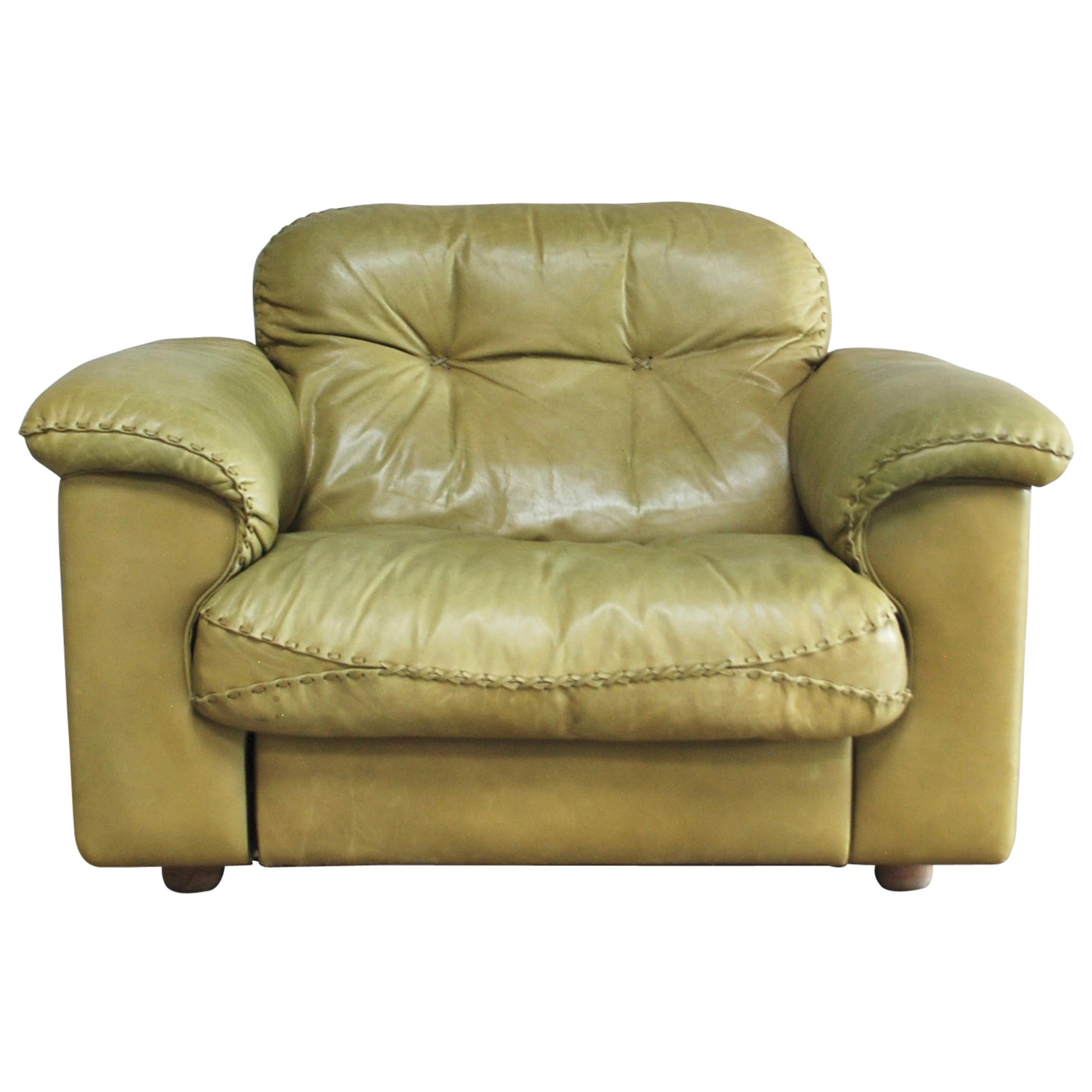 De Sede James Bond Leder-Loungesessel DS 101 Olivgrün im Angebot