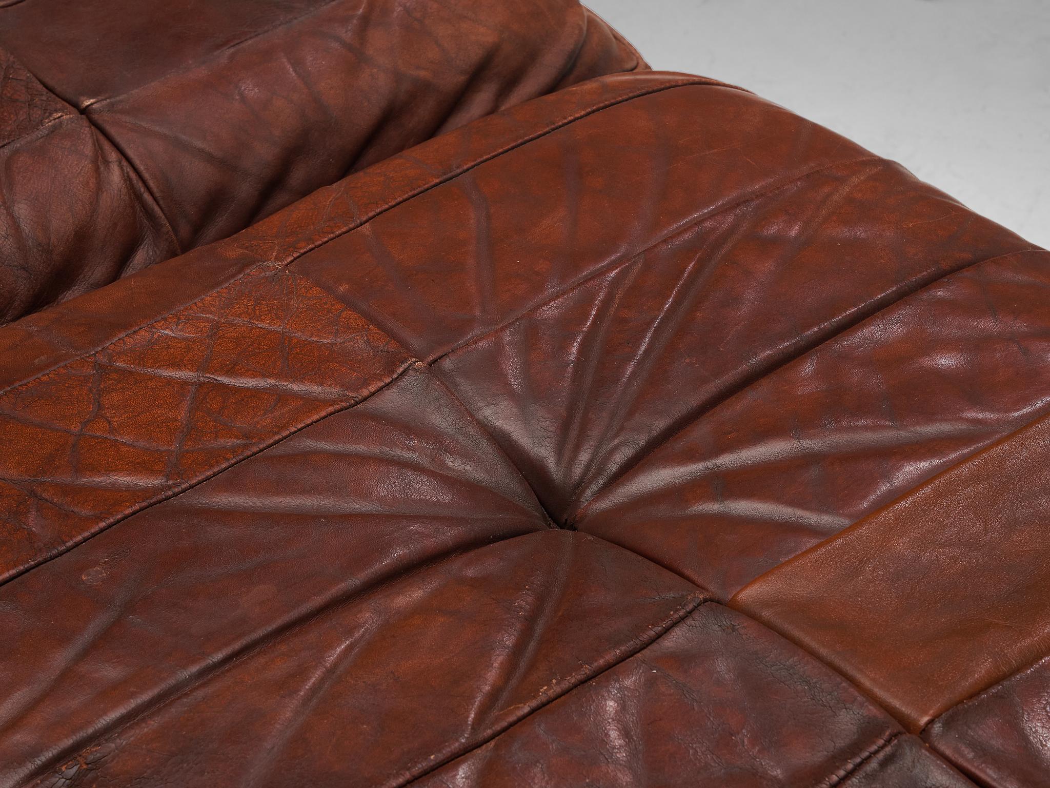 De Sede Großes Daybed oder Lounge-Set aus patiniertem braunem Leder im Angebot 2