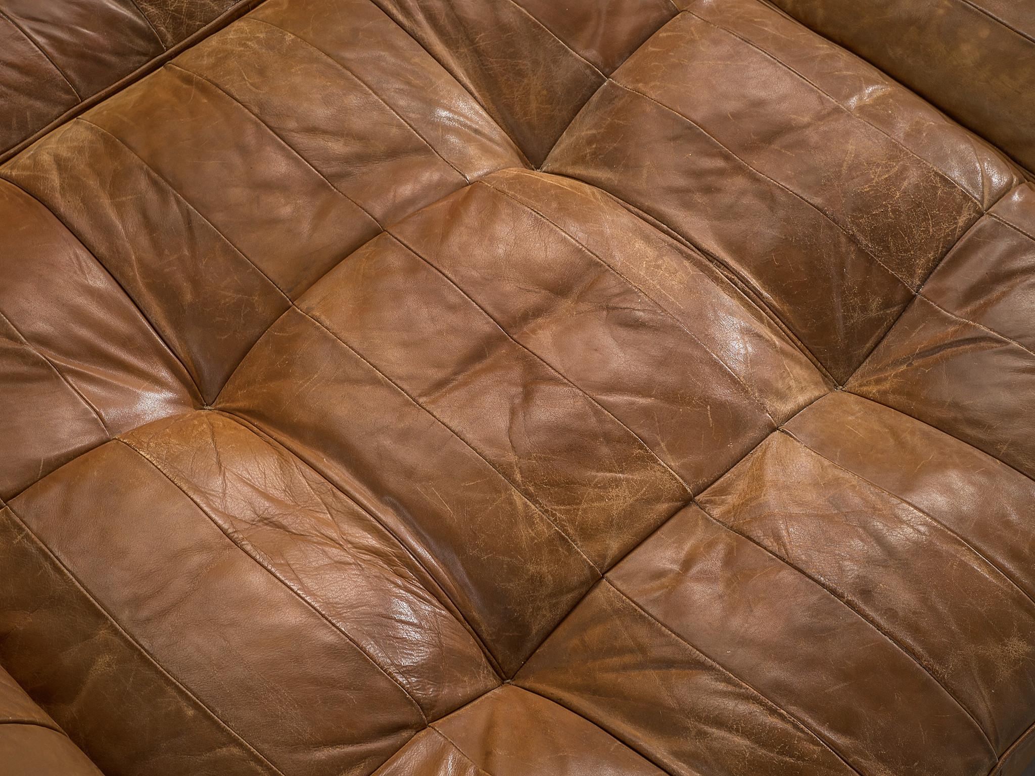 Late 20th Century De Sede Large Sectional Sofa in Cognac Leather