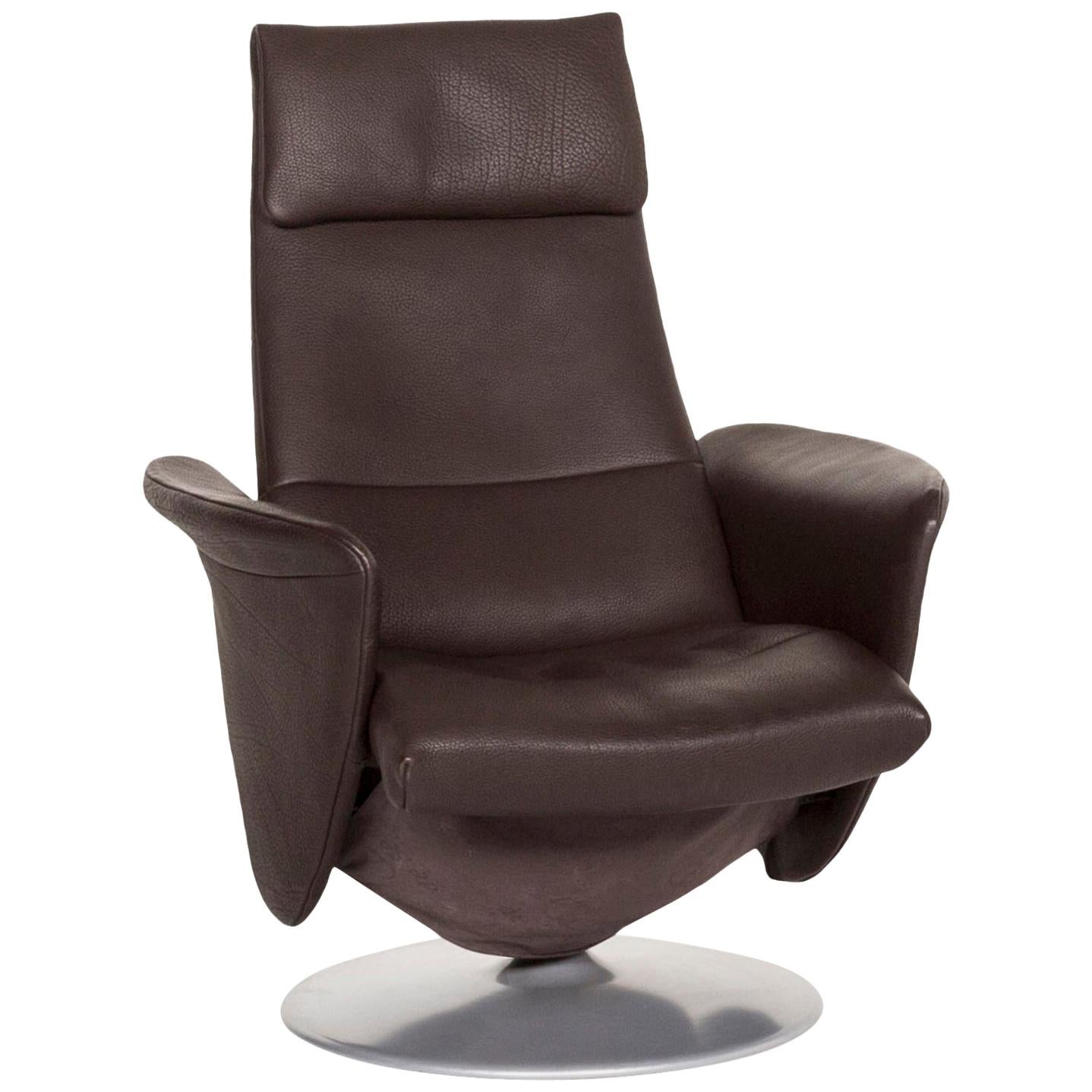 De Sede Leather Armchair Brown Dark Brown Function Relax Function Relax Armchair For Sale