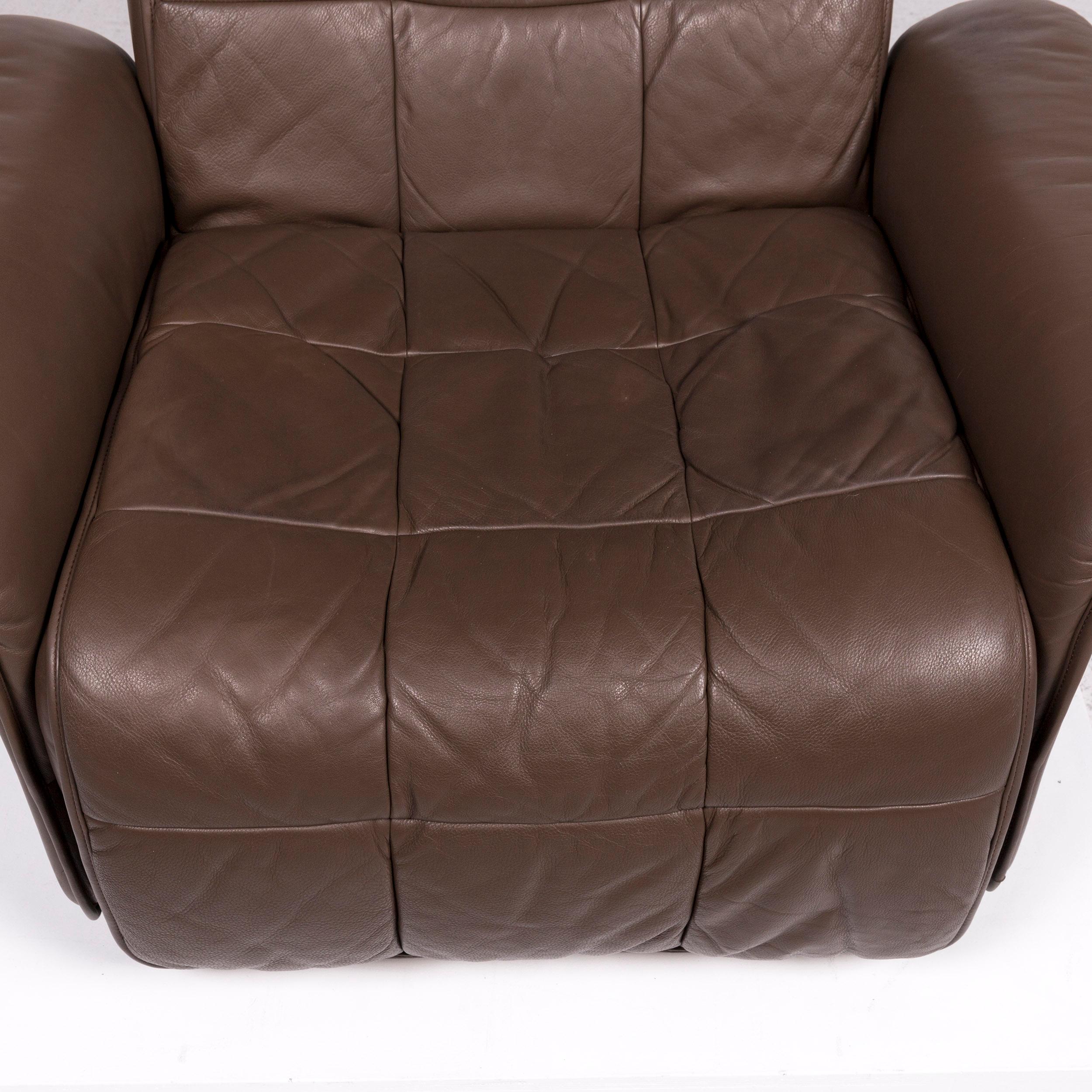 De Sede Leather Armchair Brown Eletric Function Relax Function In Good Condition For Sale In Cologne, DE