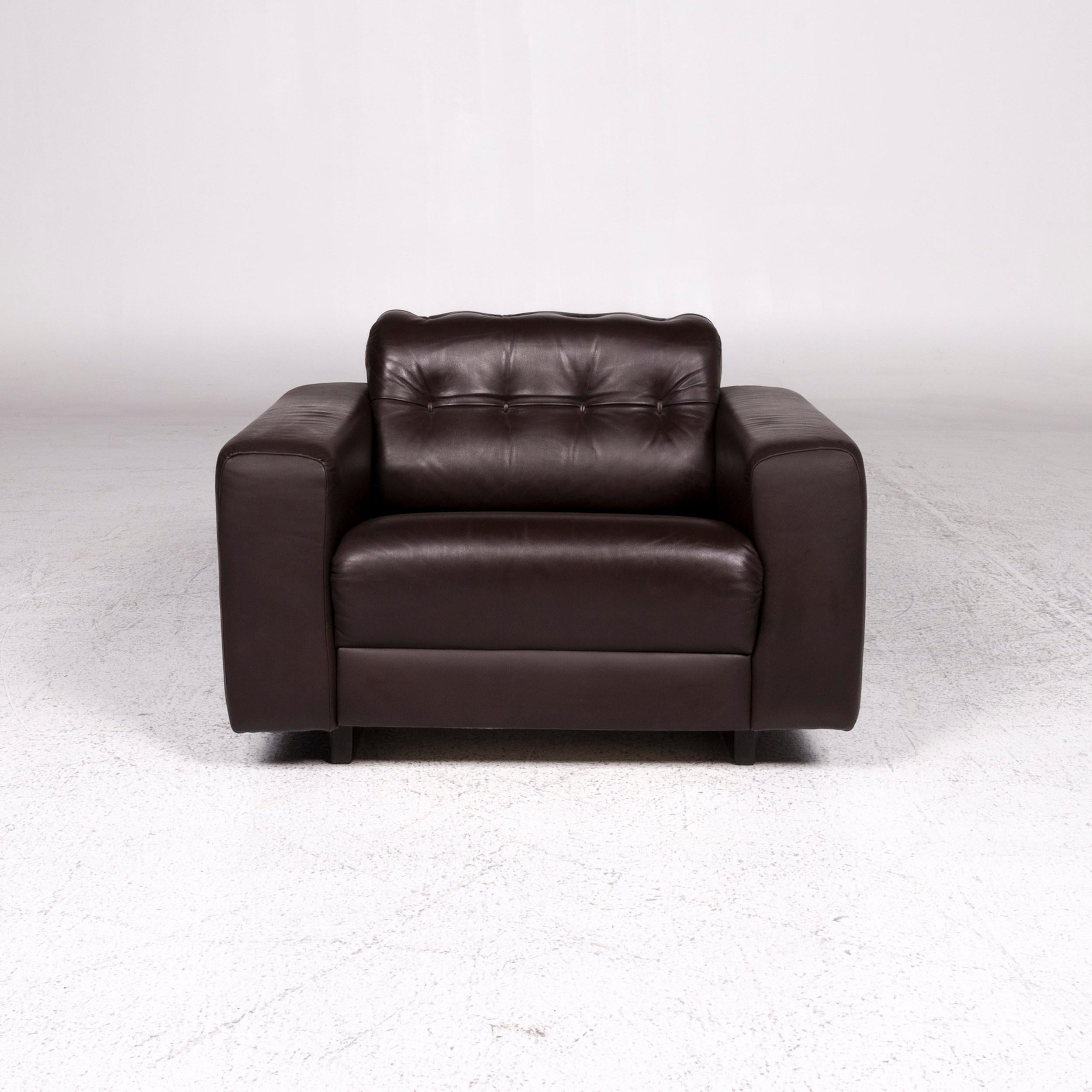 We bring to you a De Sede leather armchair brown.
 
 
 Product measurements in centimeters:
 
 Depth 82
Width 95
Height 64
Seat-height 38
Rest-height 52
Seat-depth 52
Seat-width 58
Back-height 33.