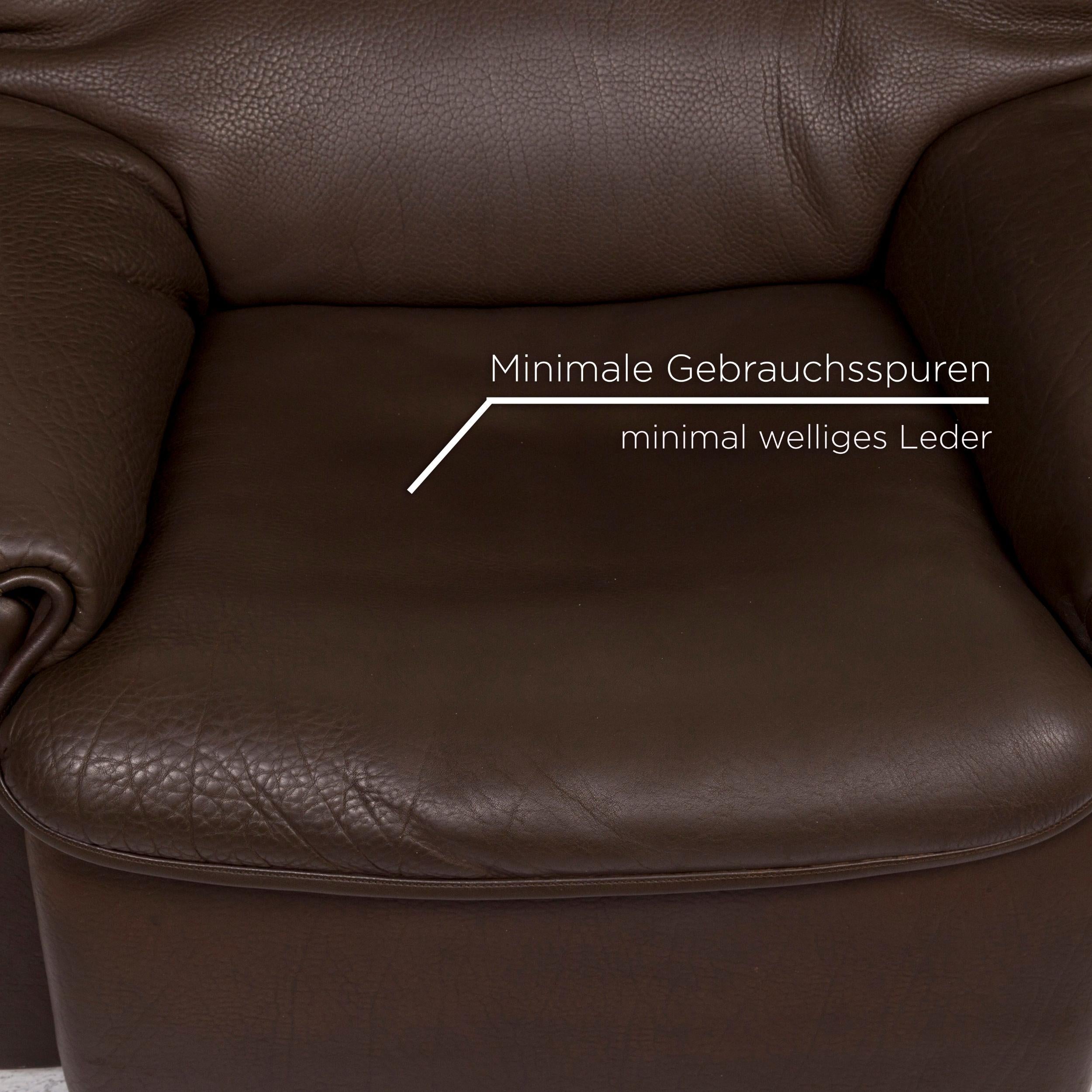 Swiss De Sede Leather Armchair Brown For Sale
