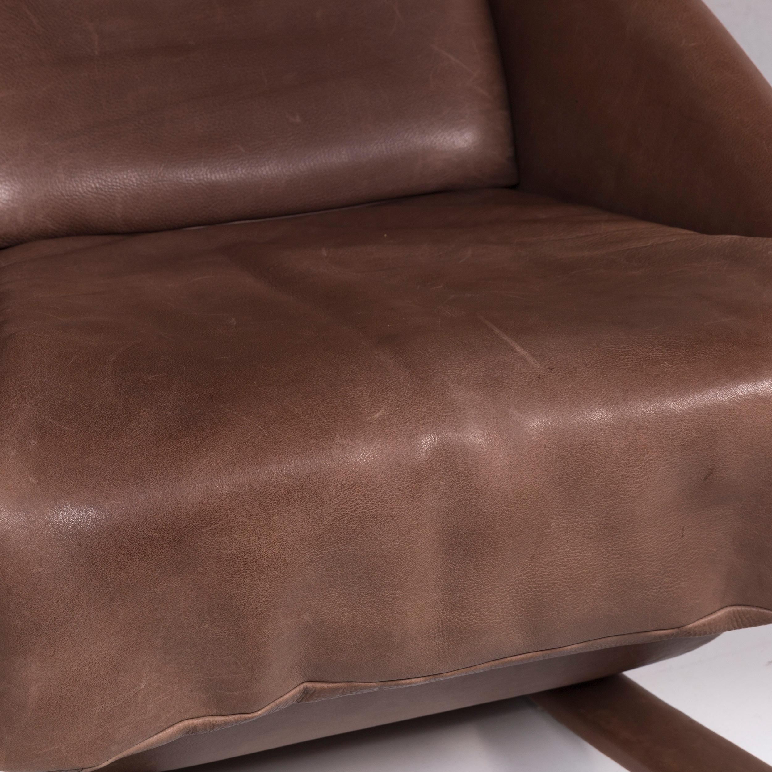 Modern De Sede Leather Armchair Brown Rocking Chair