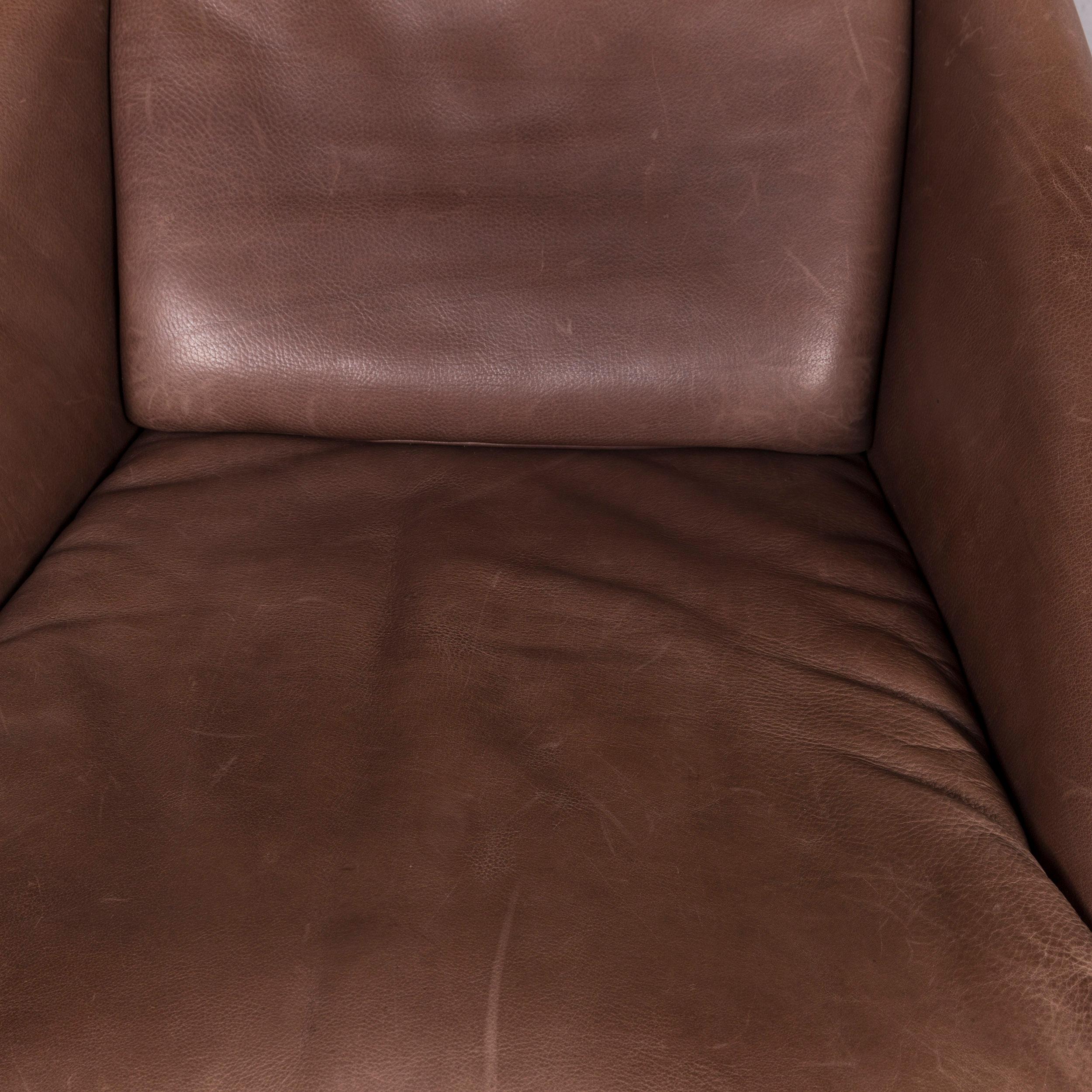 De Sede Leather Armchair Brown Rocking Chair In Good Condition In Cologne, DE