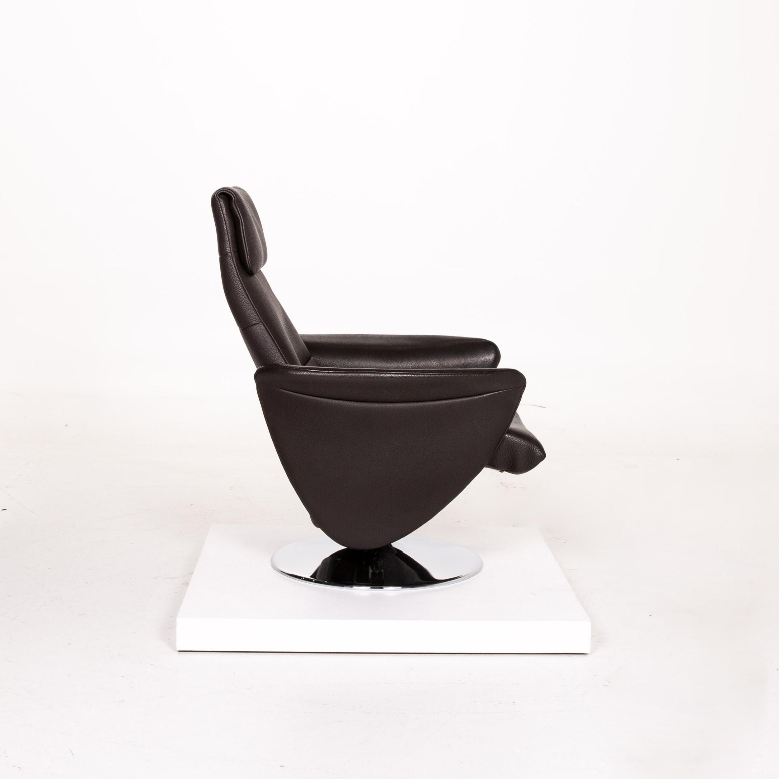 De Sede Leather Armchair Dark Brown Brown Function Relaxation Function For Sale 4