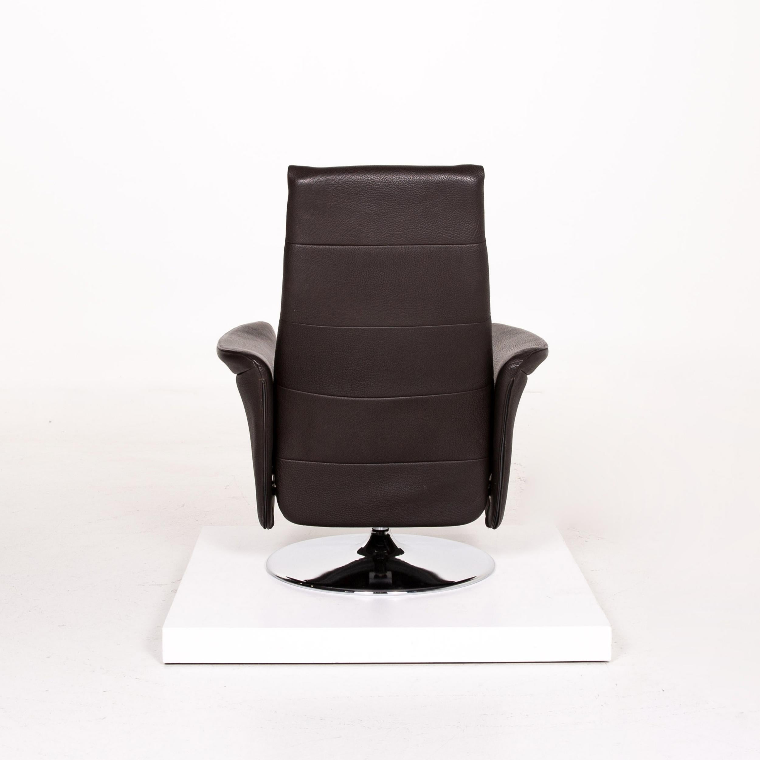 De Sede Leather Armchair Dark Brown Brown Function Relaxation Function For Sale 5