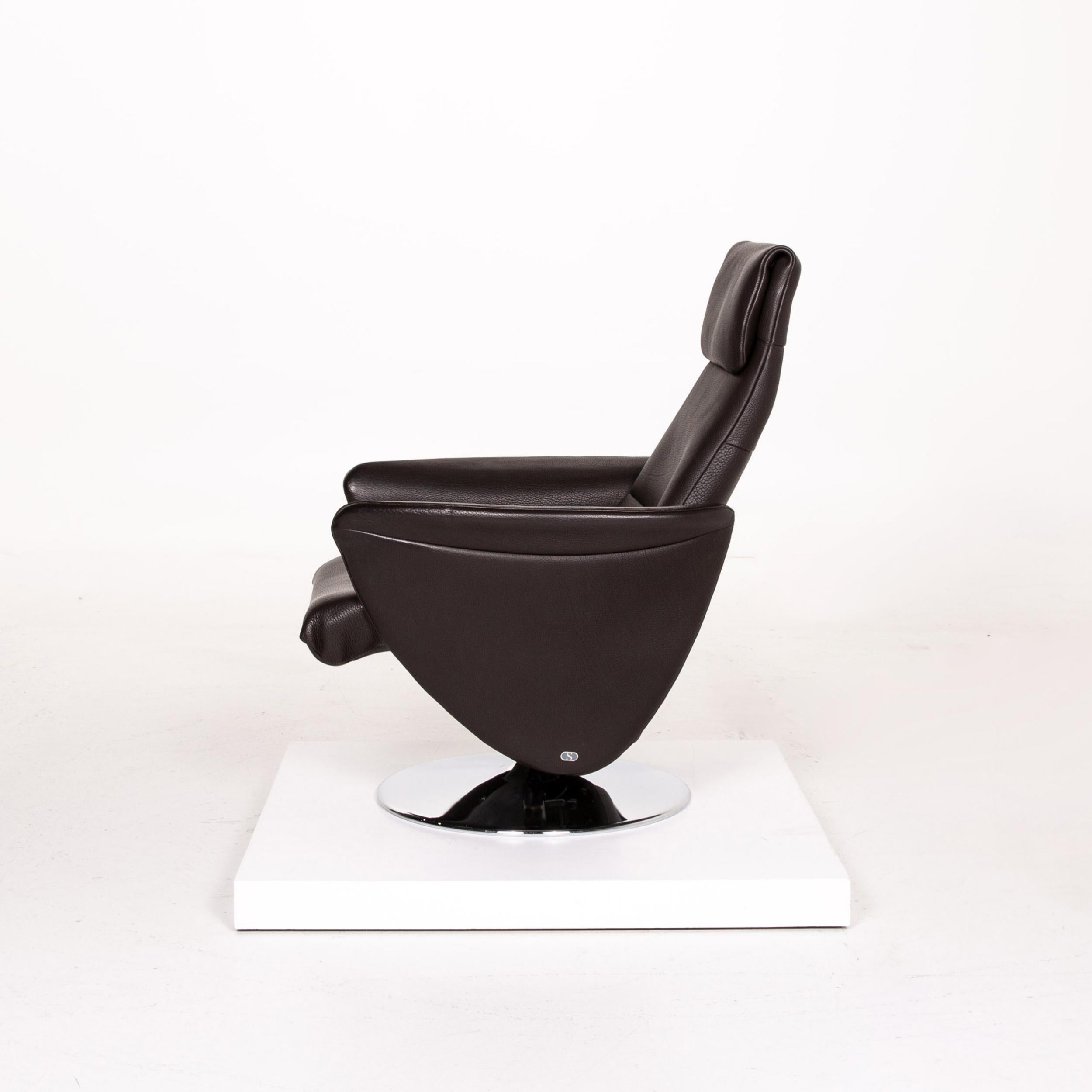 De Sede Leather Armchair Dark Brown Brown Function Relaxation Function For Sale 6