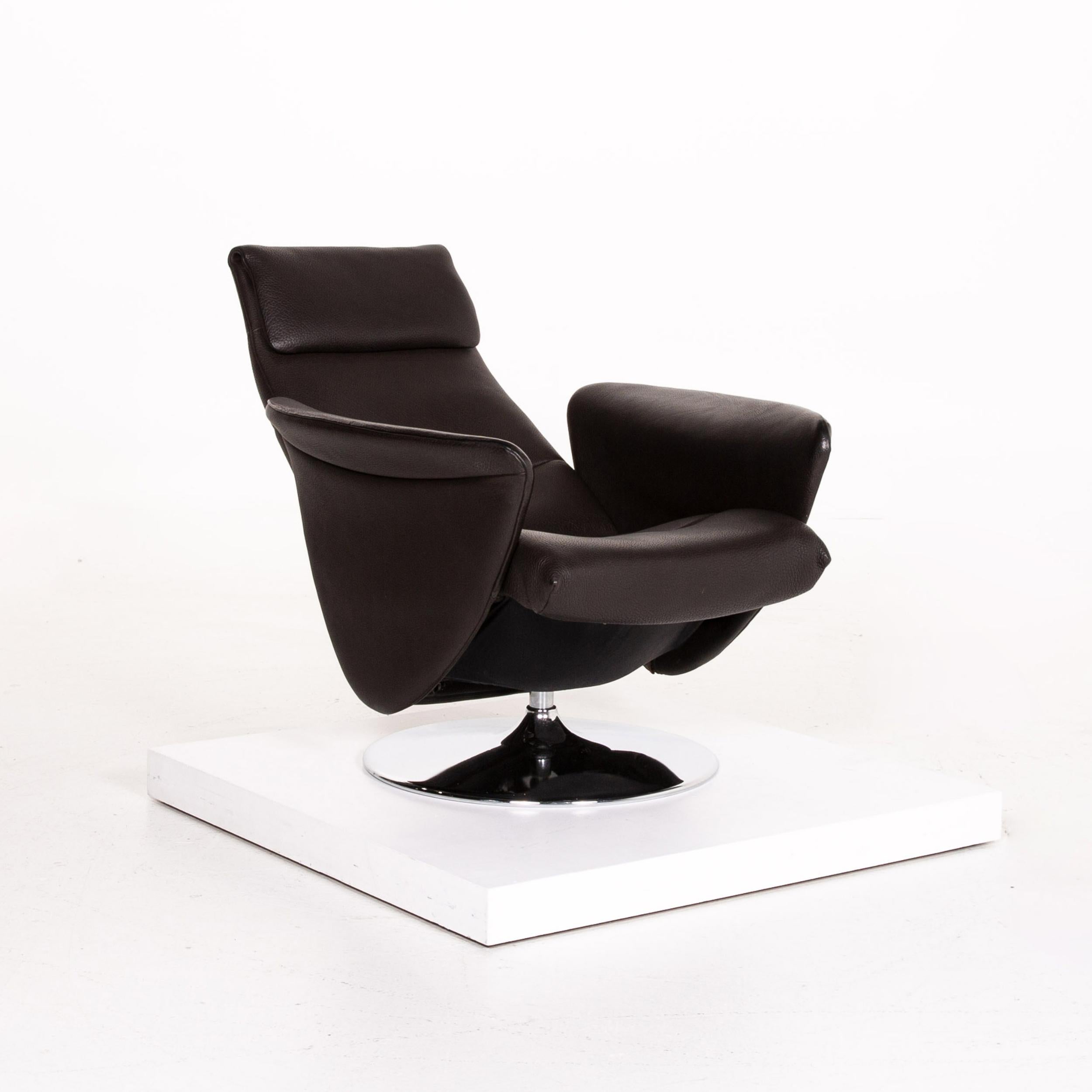 Modern De Sede Leather Armchair Dark Brown Brown Function Relaxation Function For Sale