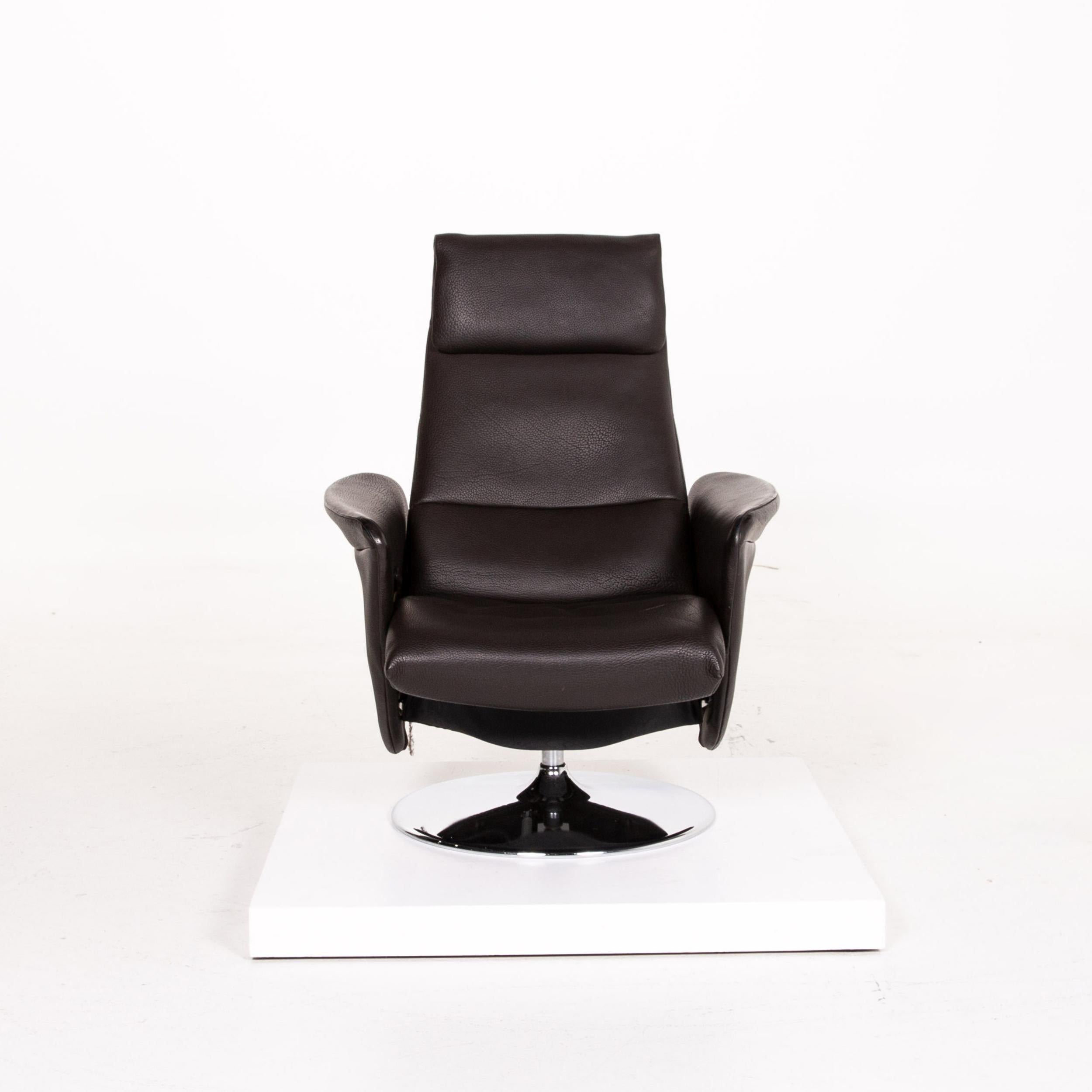 De Sede Leather Armchair Dark Brown Brown Function Relaxation Function For Sale 2