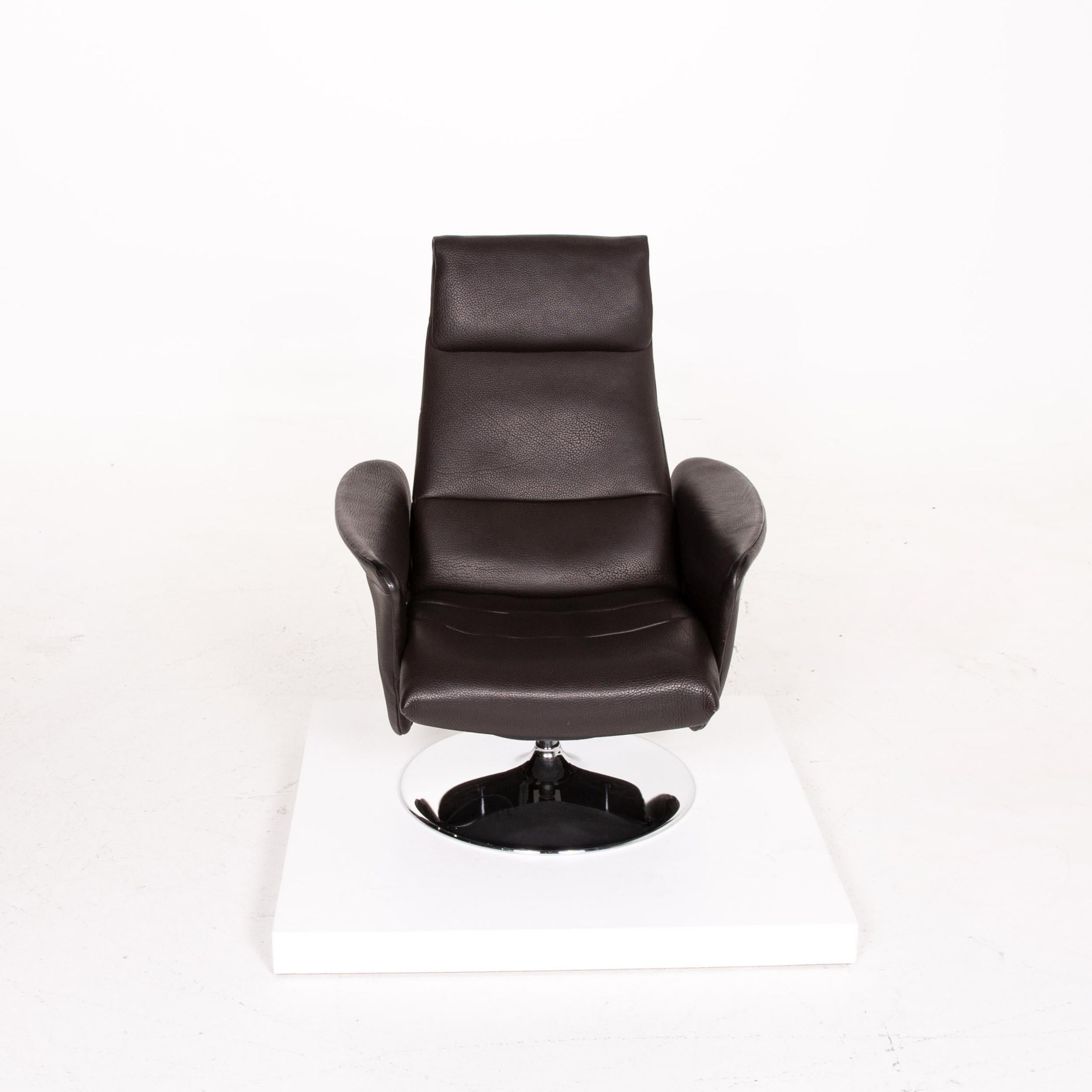 De Sede Leather Armchair Dark Brown Brown Function Relaxation Function For Sale 3