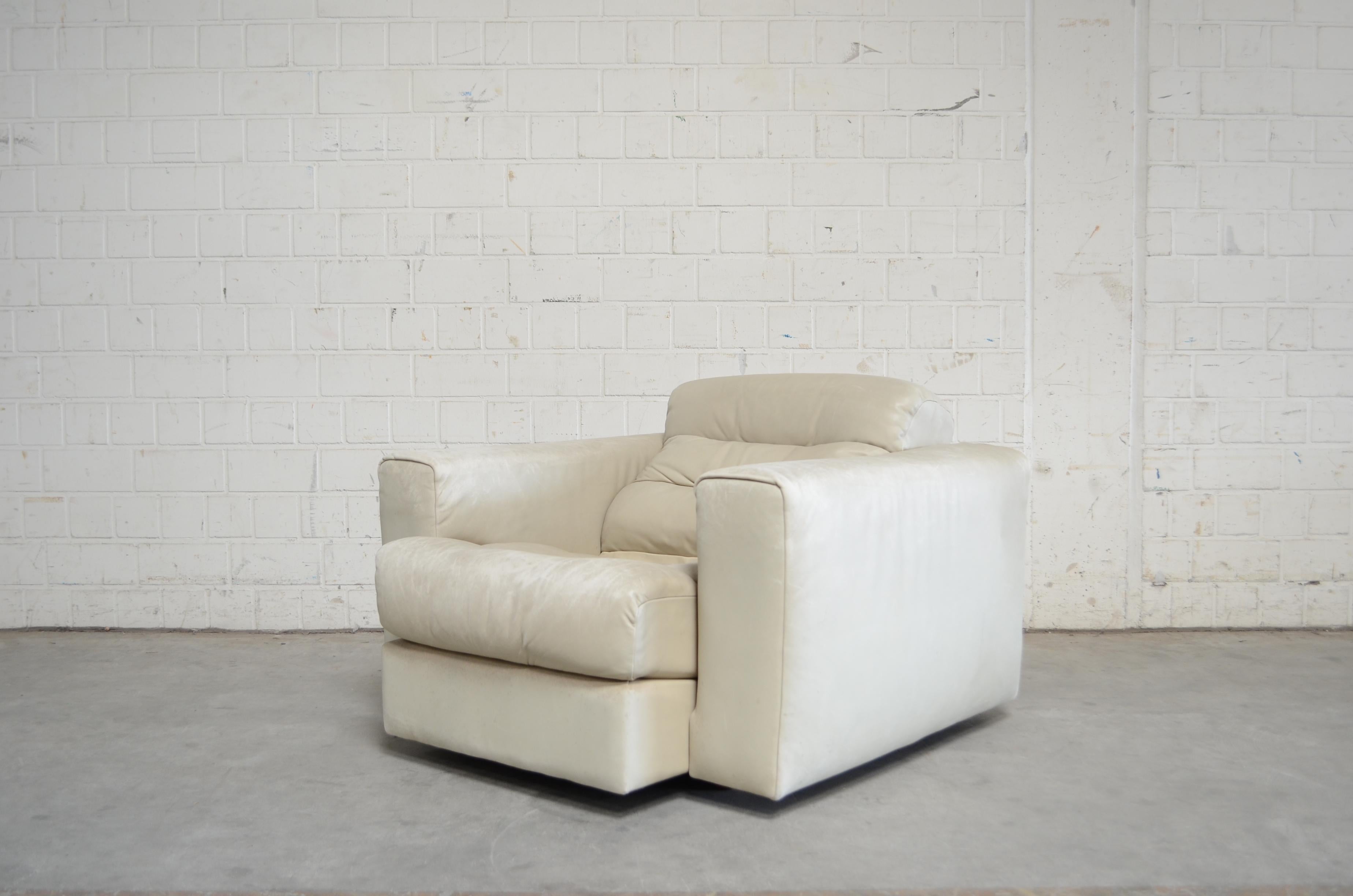 De Sede Leather Armchair DS 105 Ecru White 3