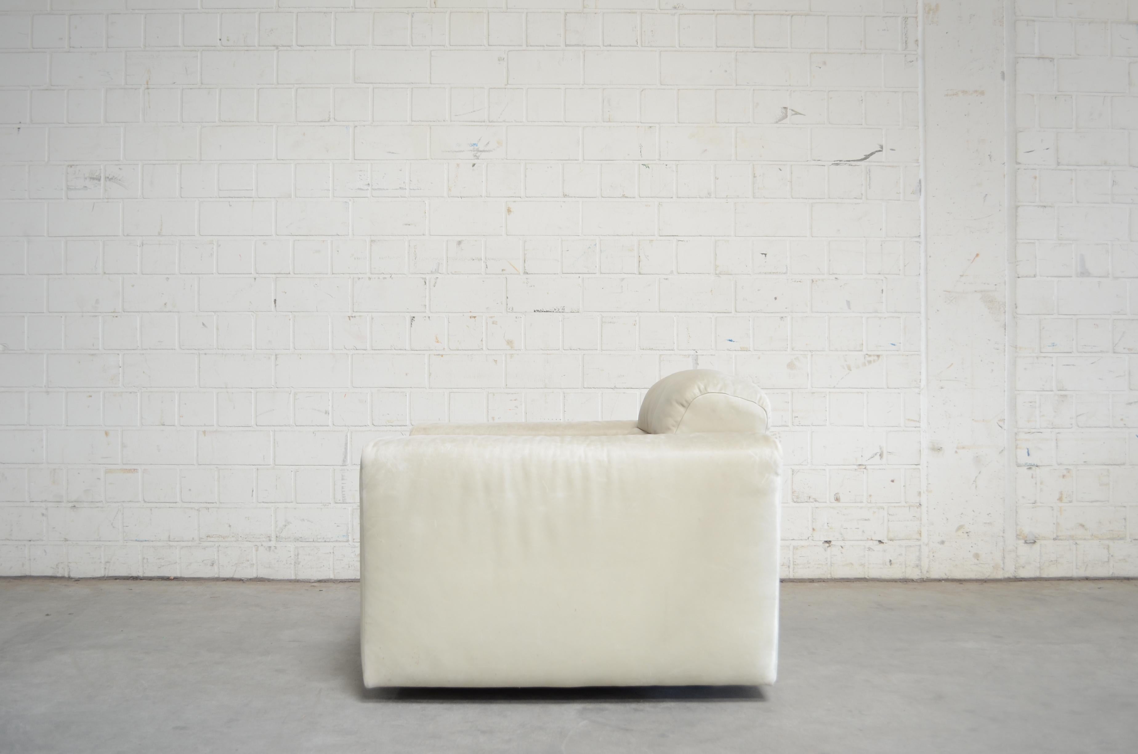 De Sede Leather Armchair DS 105 Ecru White 5