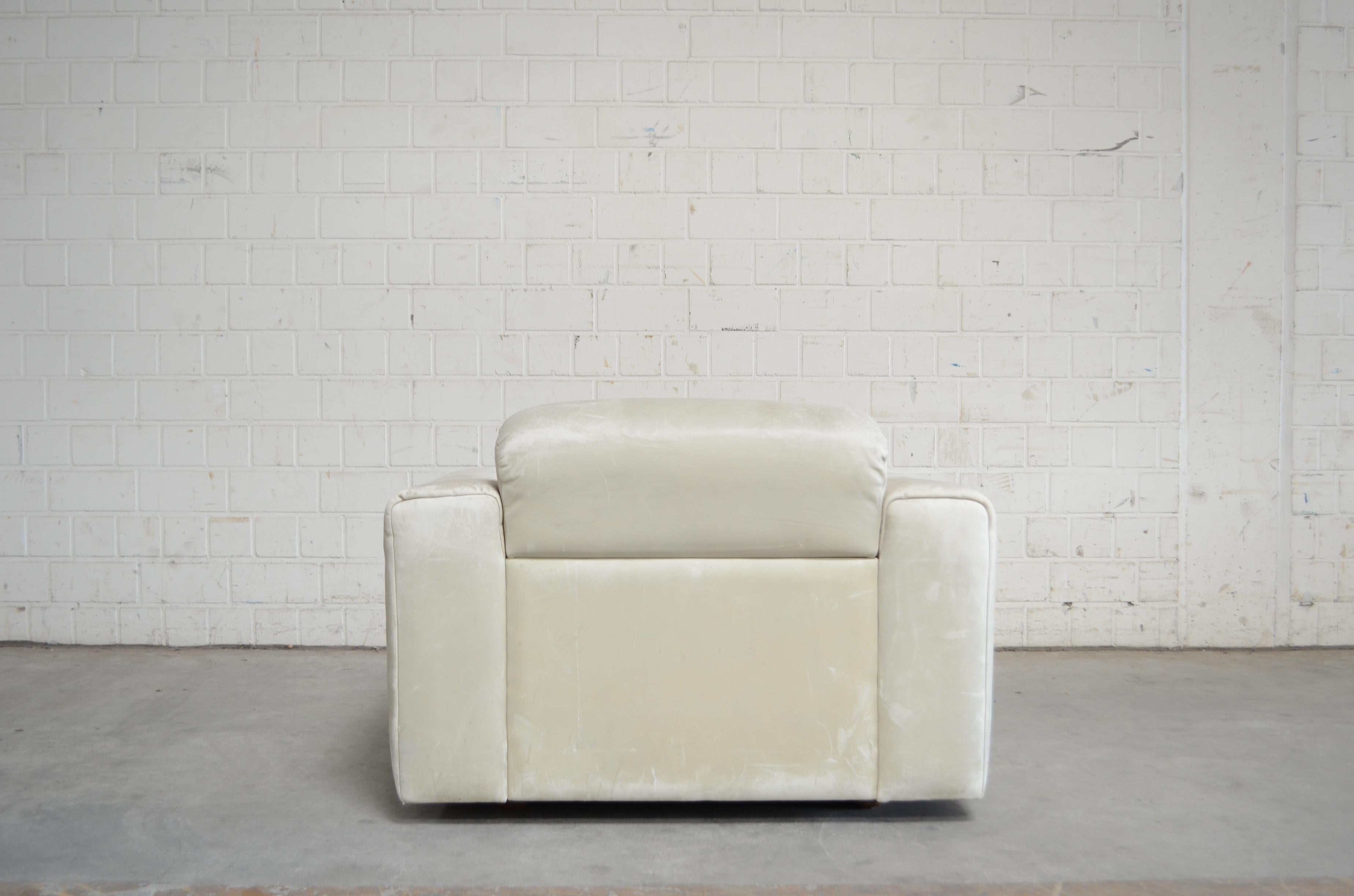 De Sede Leather Armchair DS 105 Ecru White For Sale 5