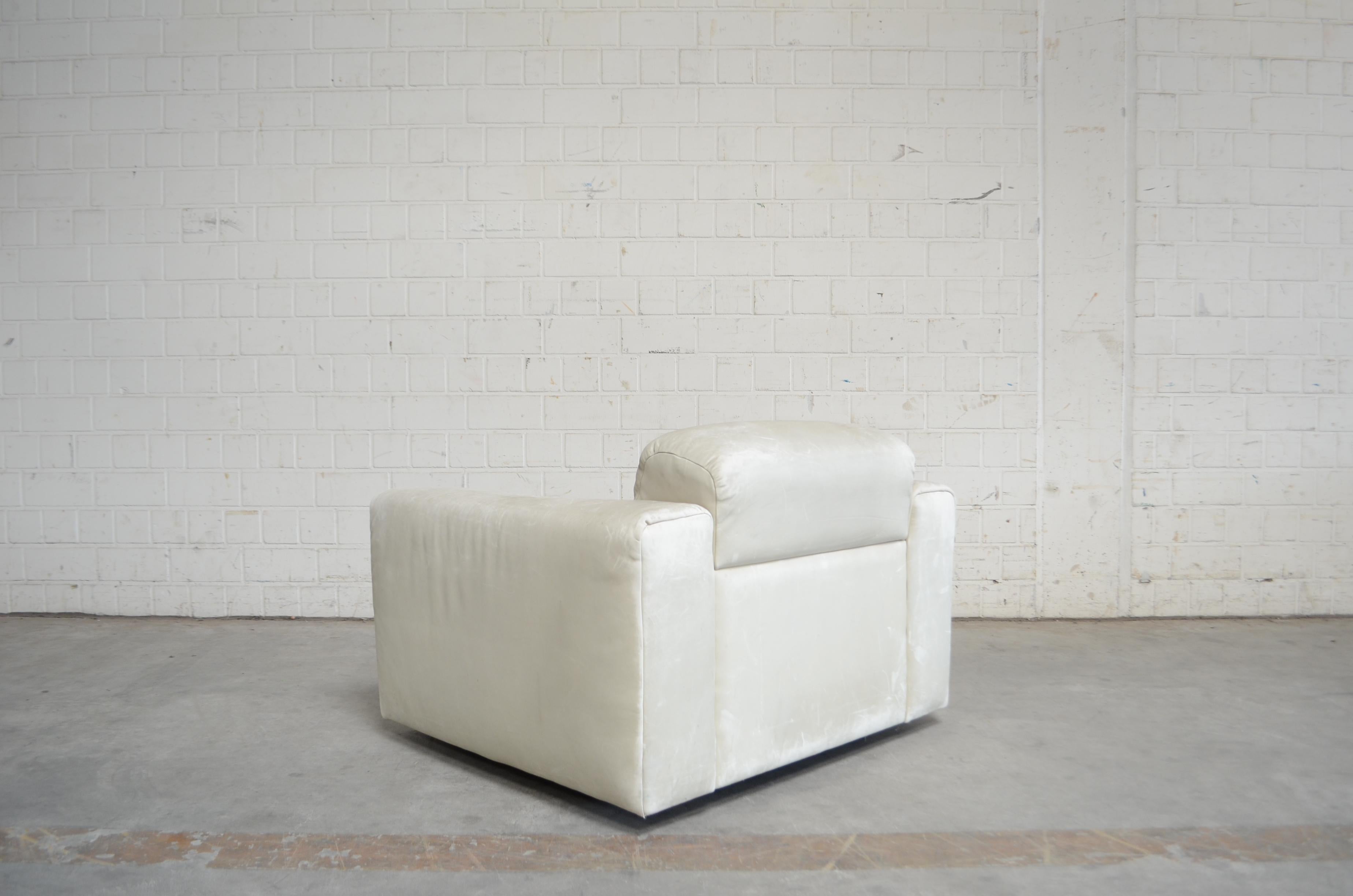 De Sede Leather Armchair DS 105 Ecru White 8