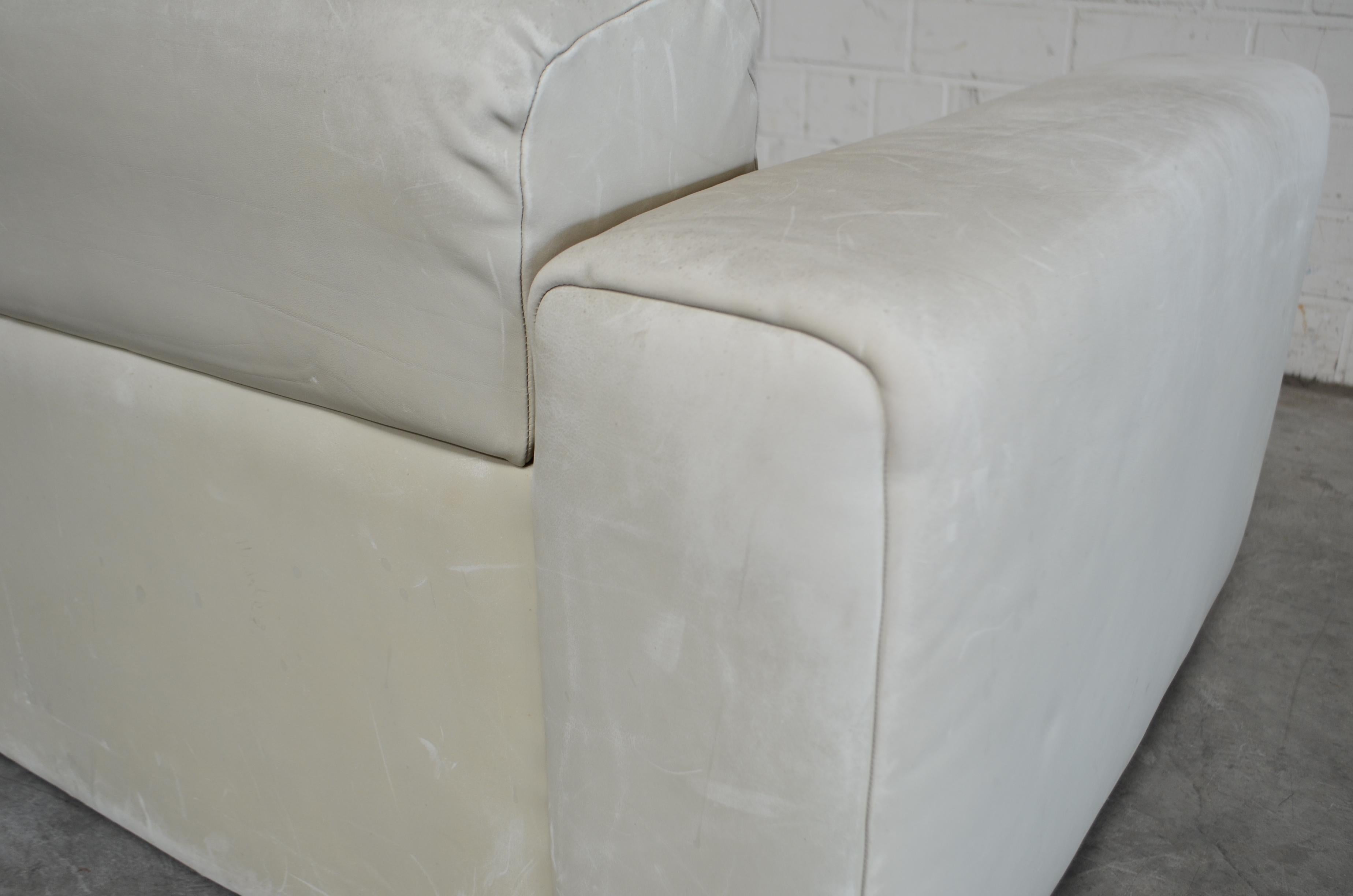 De Sede Leather Armchair DS 105 Ecru White For Sale 6